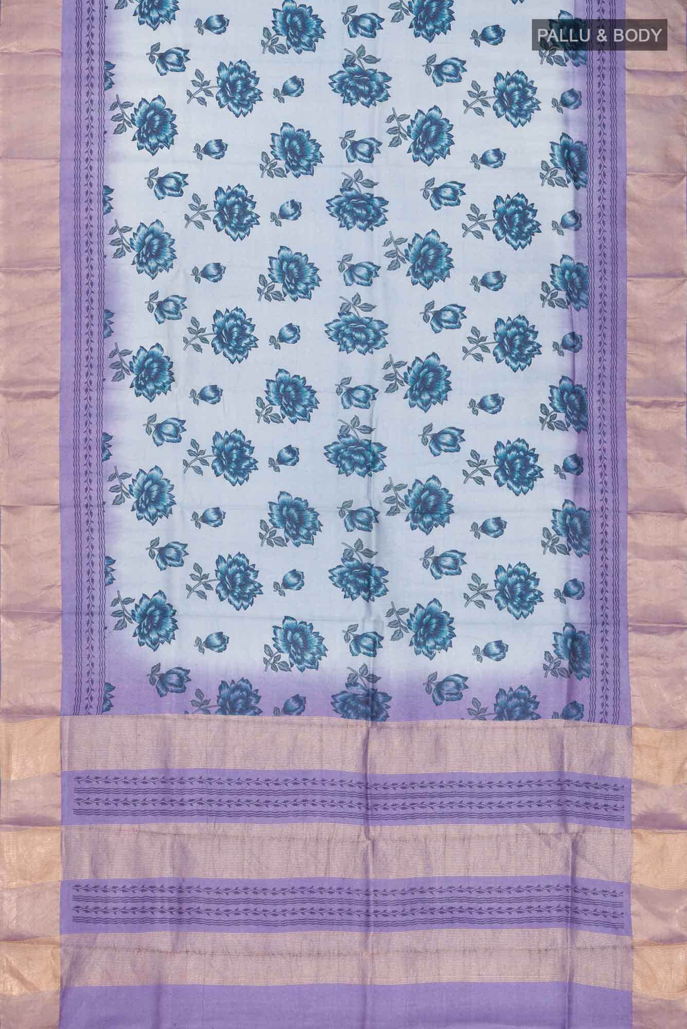 Lavender Bhagalpuri Tussar Silk Saree