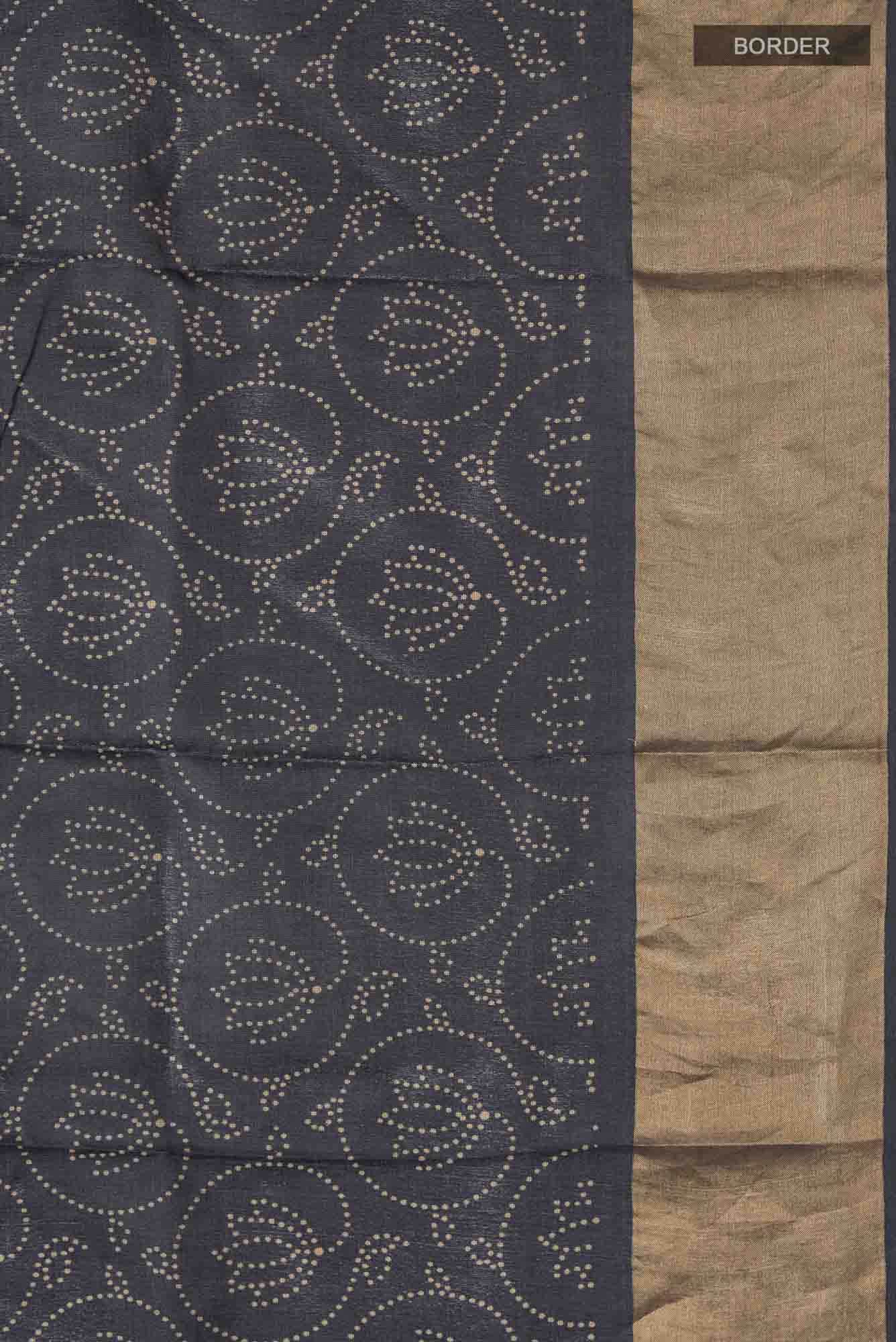 Black Bhagalpuri Tussar Silk Saree