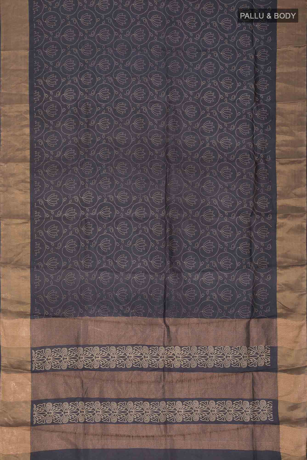 Black Bhagalpuri Tussar Silk Saree