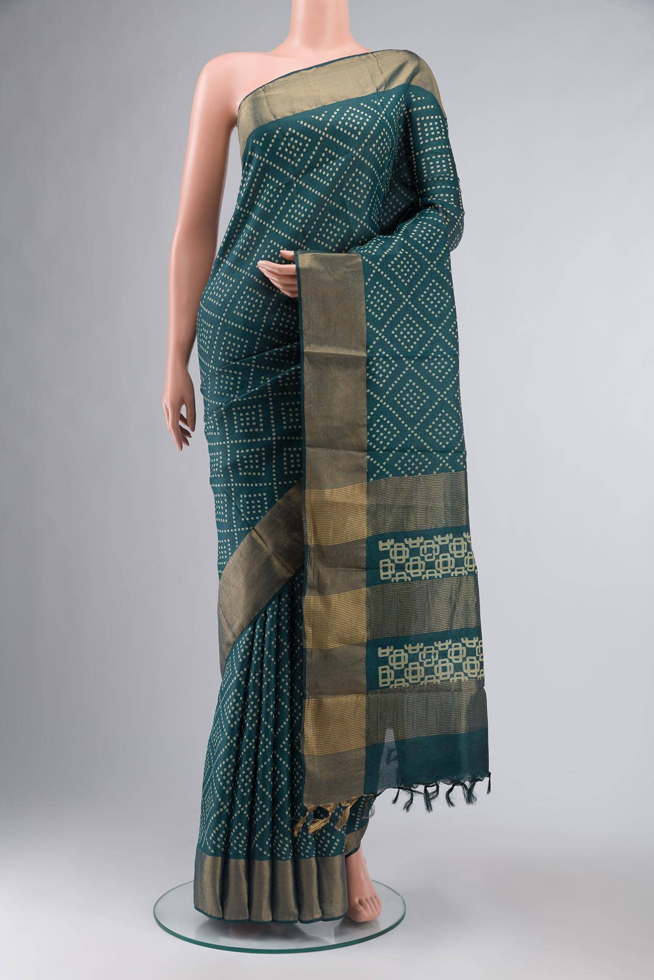 Blue Bhagalpuri Tussar Silk Saree