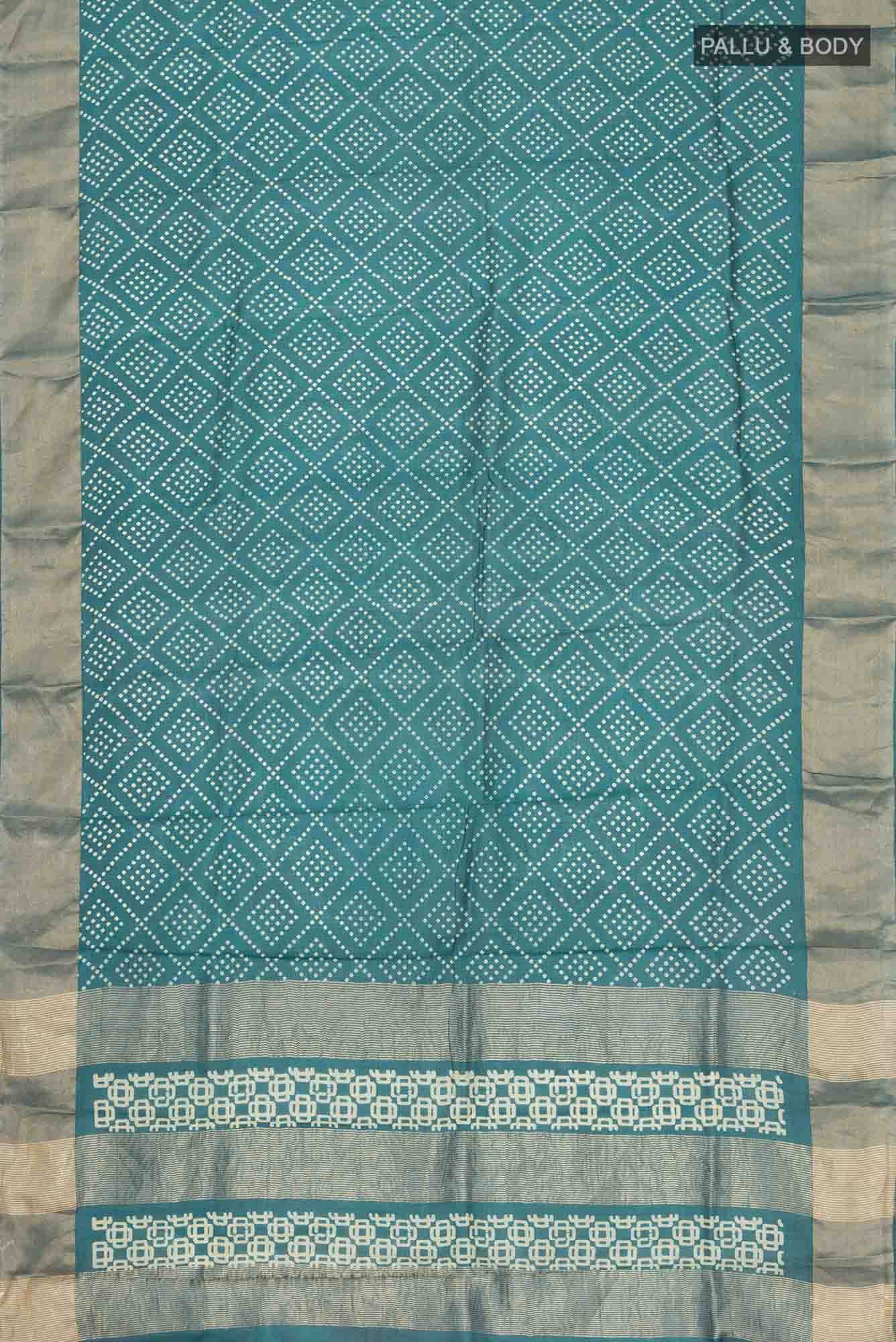 Blue Bhagalpuri Tussar Silk Saree