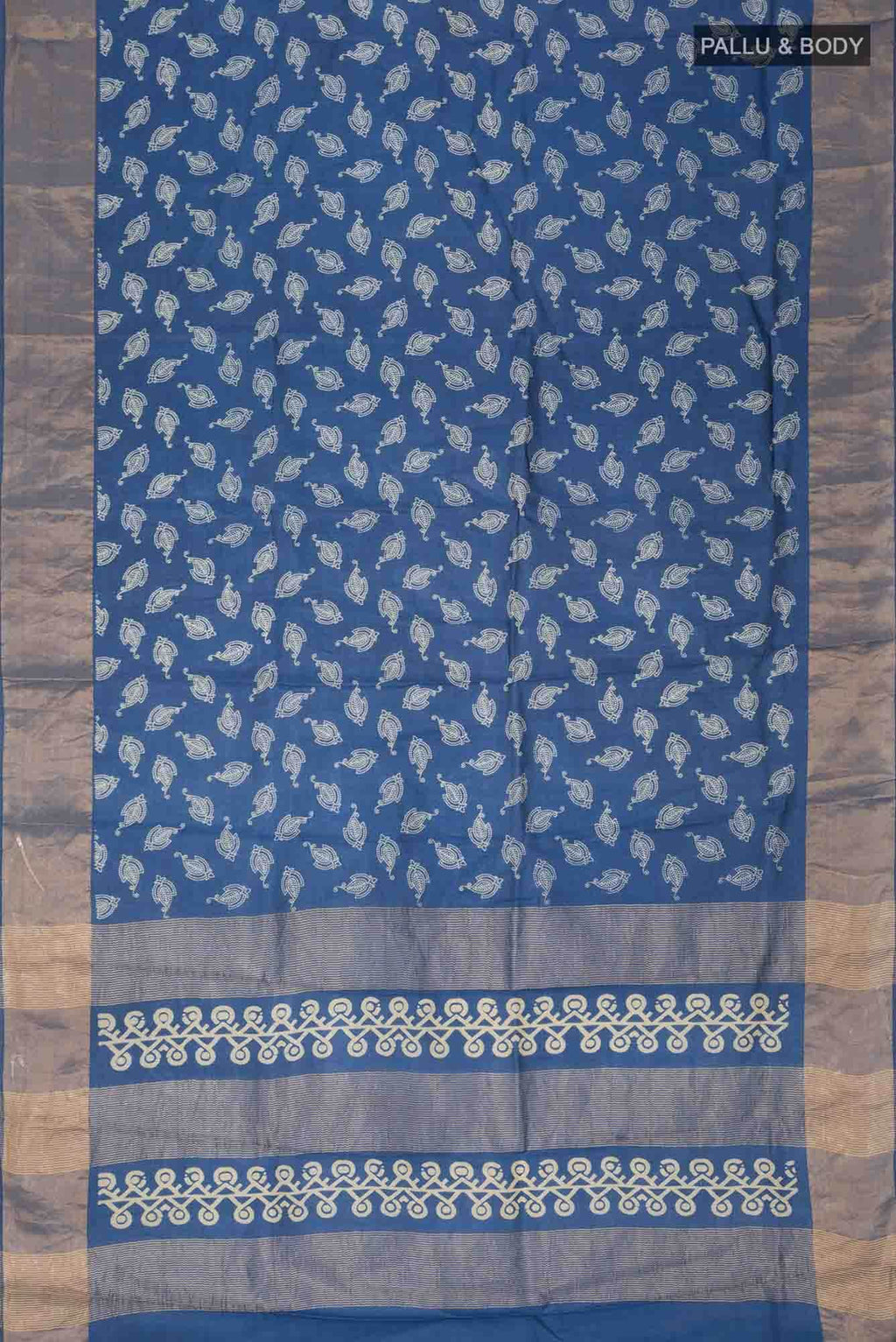 Blue Bhagalpuri Tussar Silk Saree