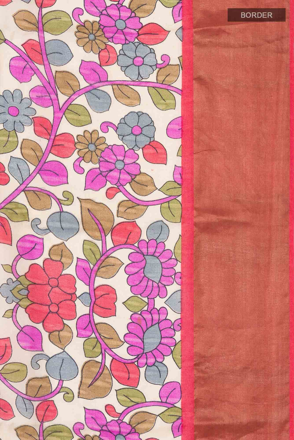 Beige Bhagalpuri Tussar Silk Saree