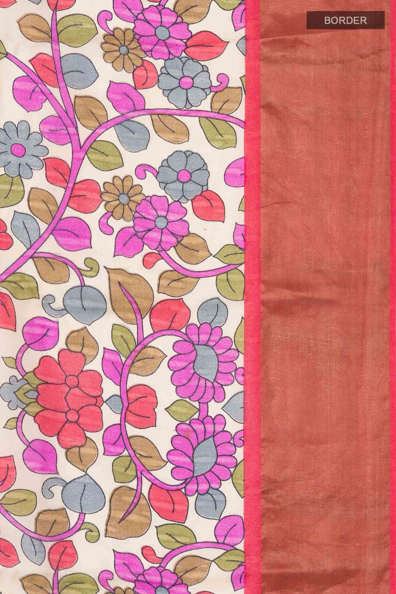 Beige Bhagalpuri Tussar Silk Saree