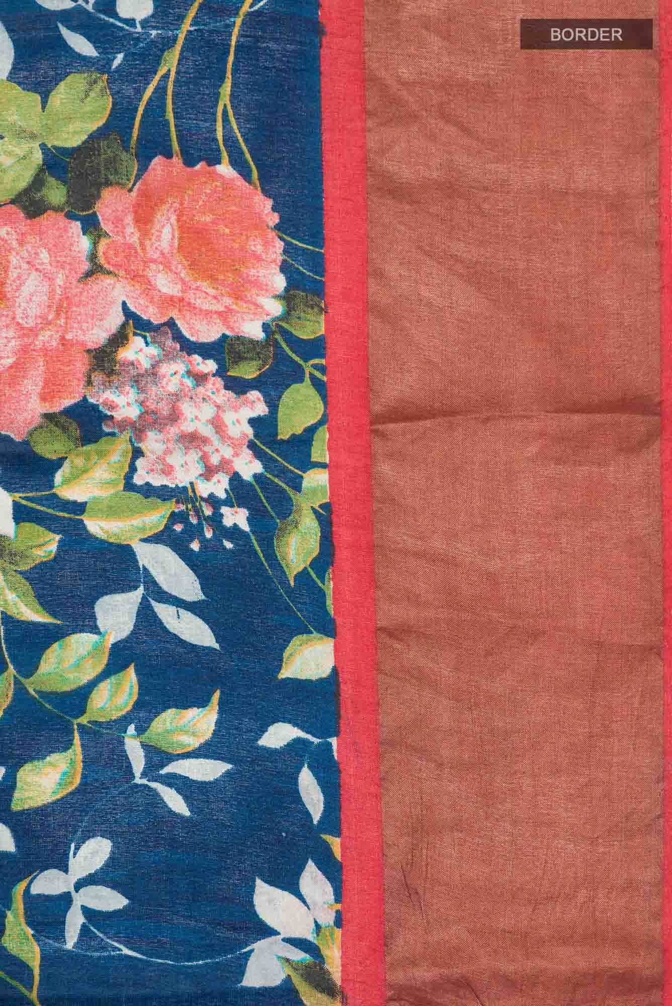 Blue Bhagalpuri Tussar Silk Saree