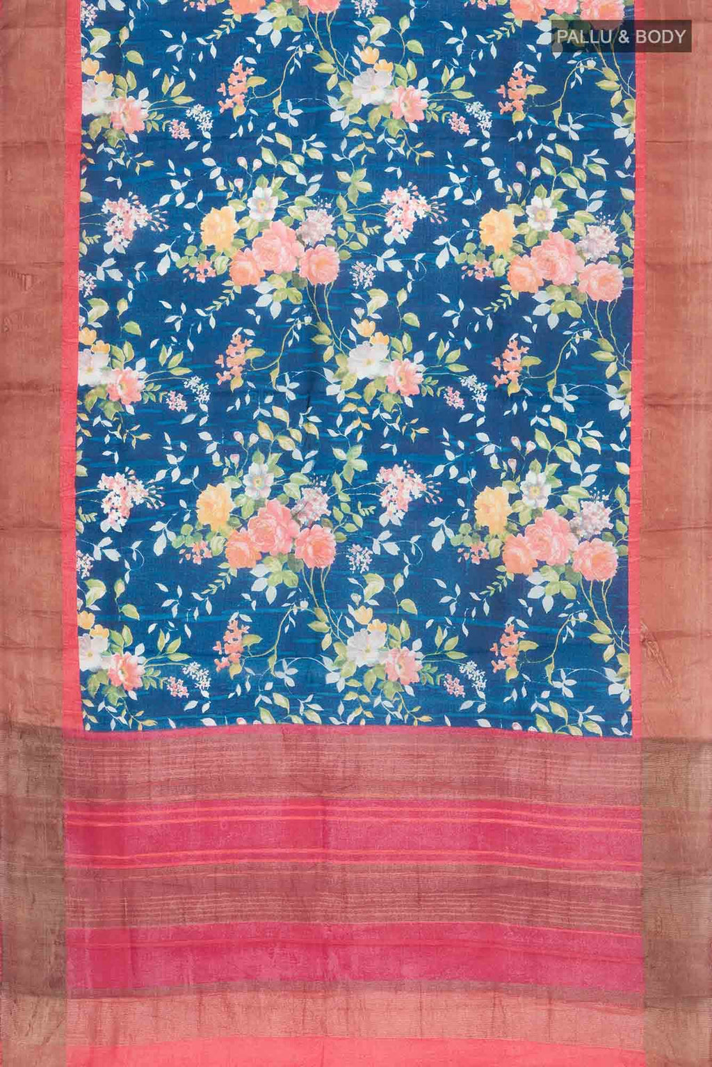 Blue Bhagalpuri Tussar Silk Saree