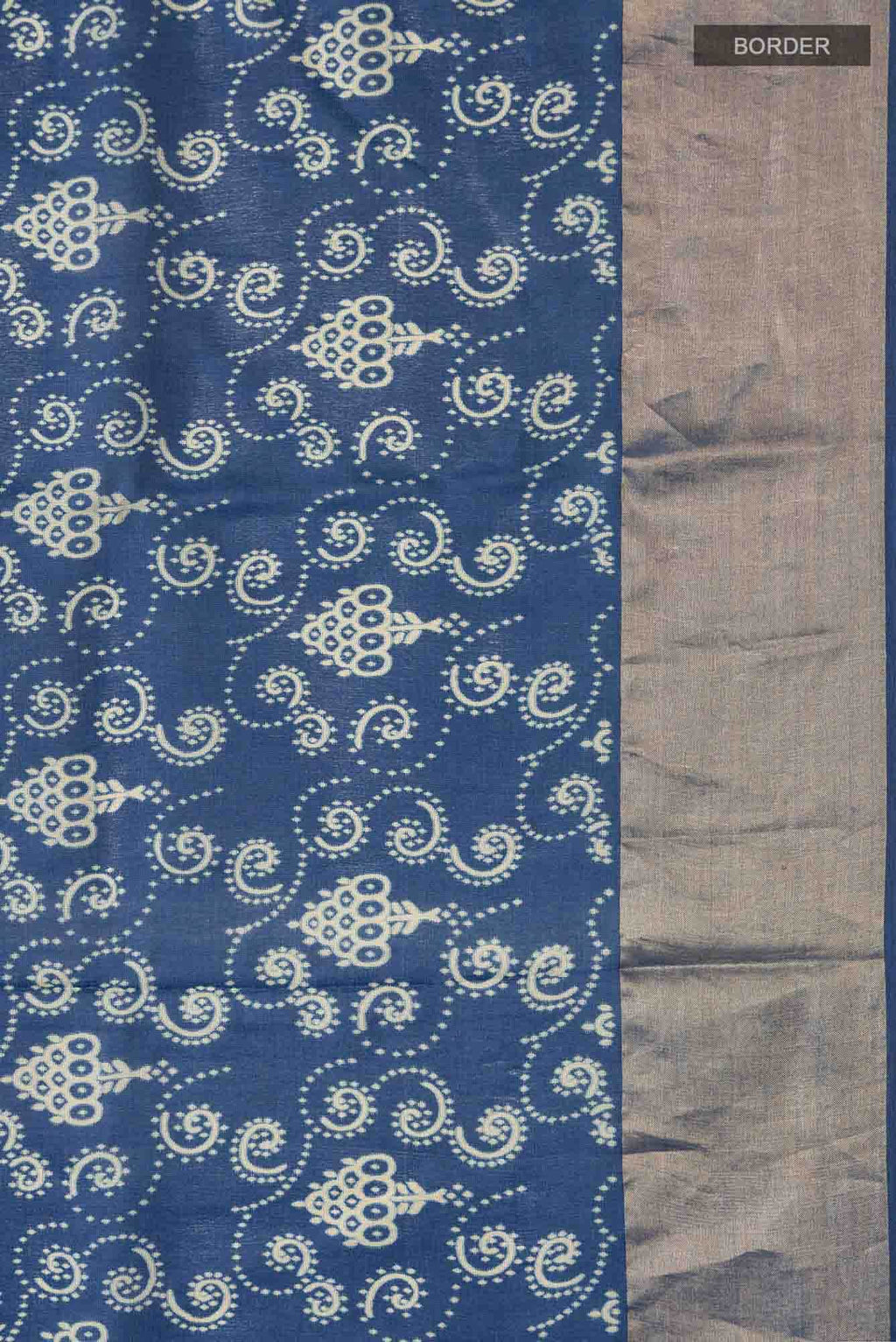 Blue Bhagalpuri Tussar Silk Saree