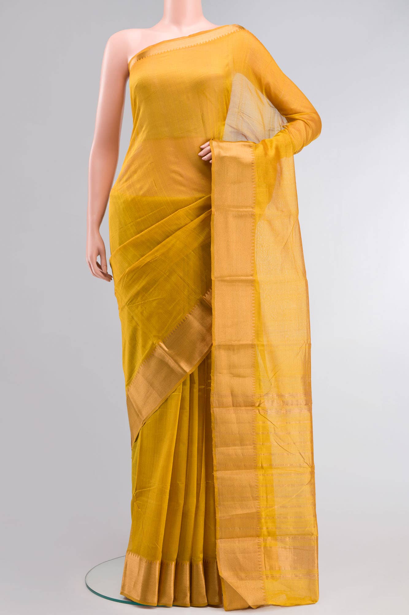 Yellow Silk Cotton Saree