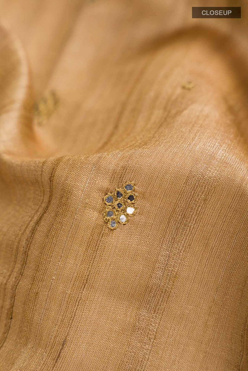 Mustard Bhagalpuri Tussar Silk Saree