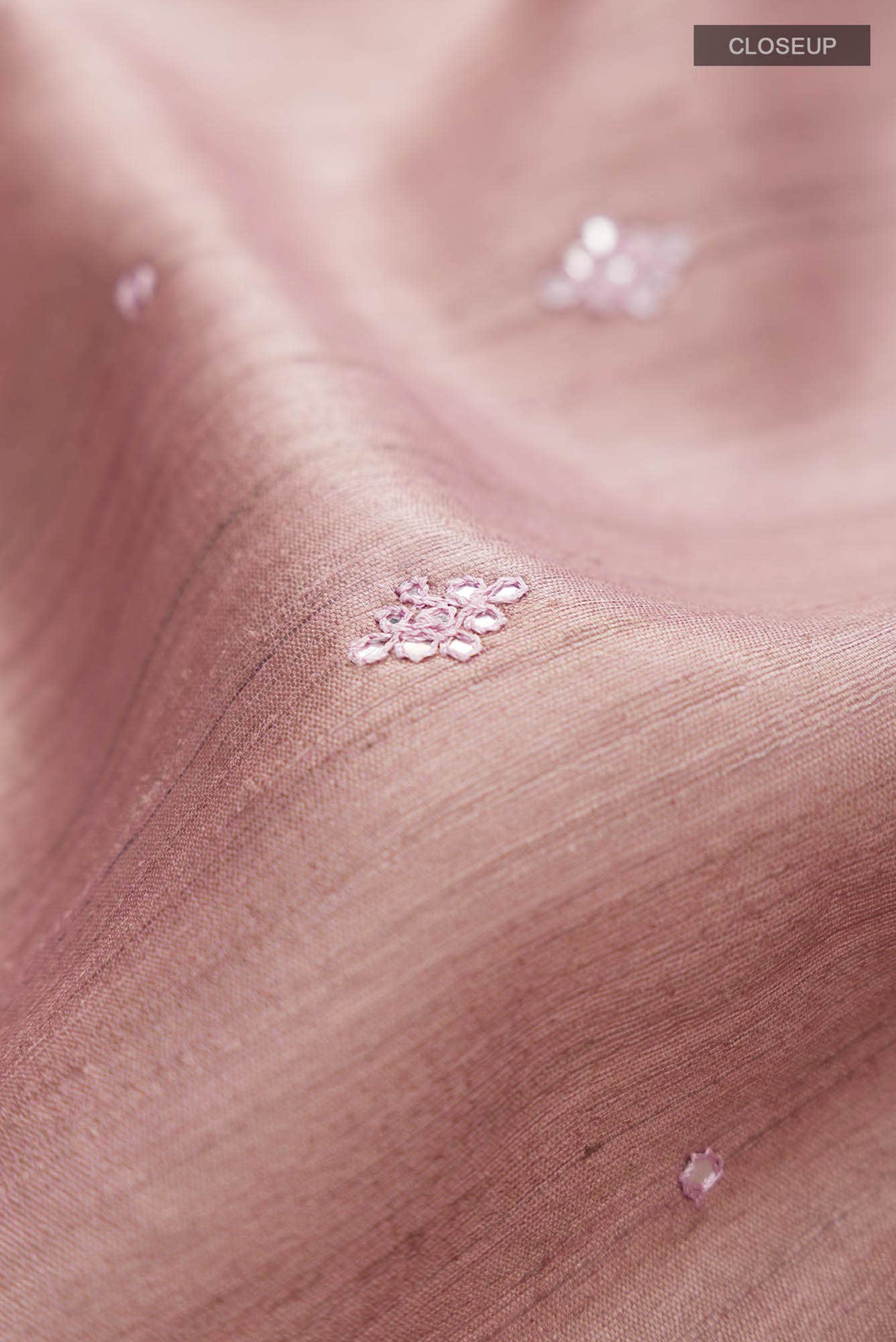 Rose Gold Bhagalpuri Tussar Silk Saree