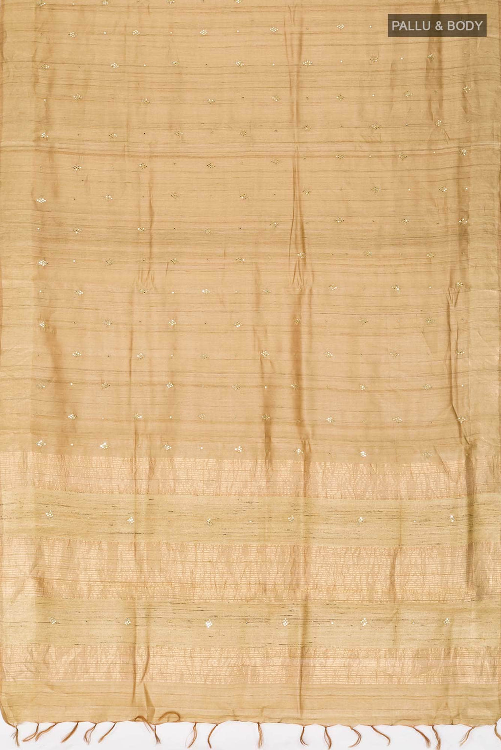 Dark Beige Bhagalpuri Tussar Silk Saree