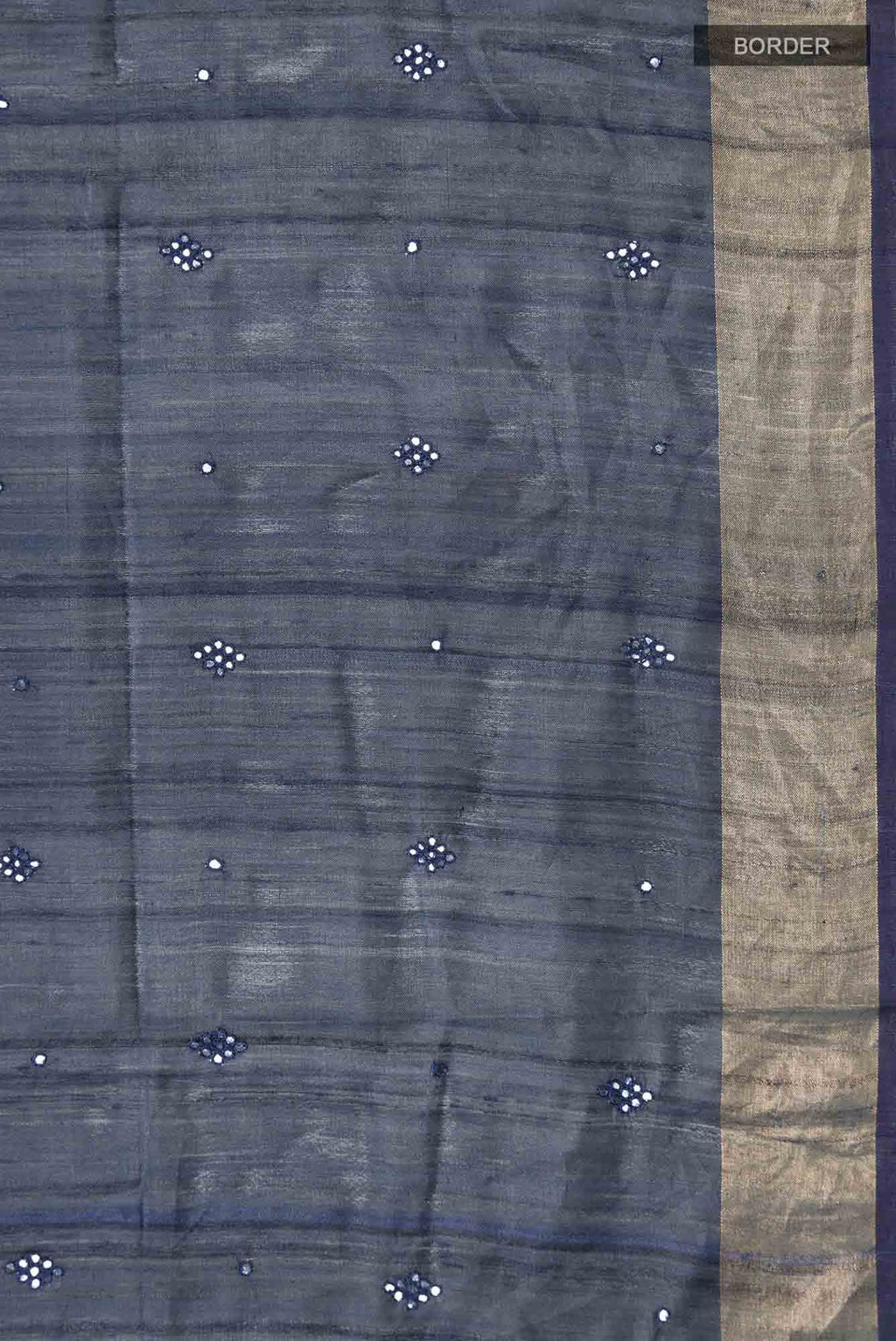 Blue Grey Bhagalpuri Tussar Silk Saree