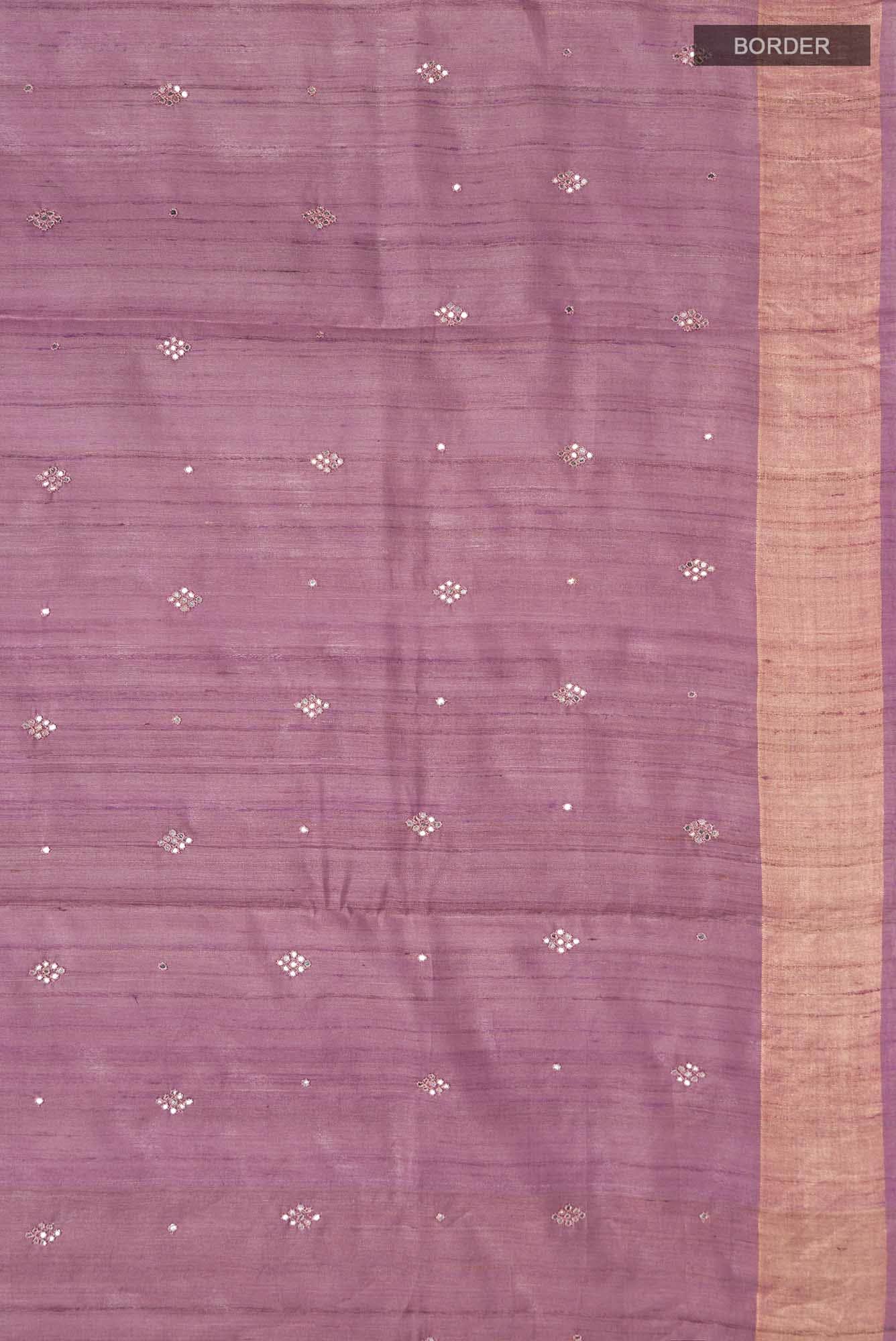 Lavender Bhagalpuri Tussar Silk Saree