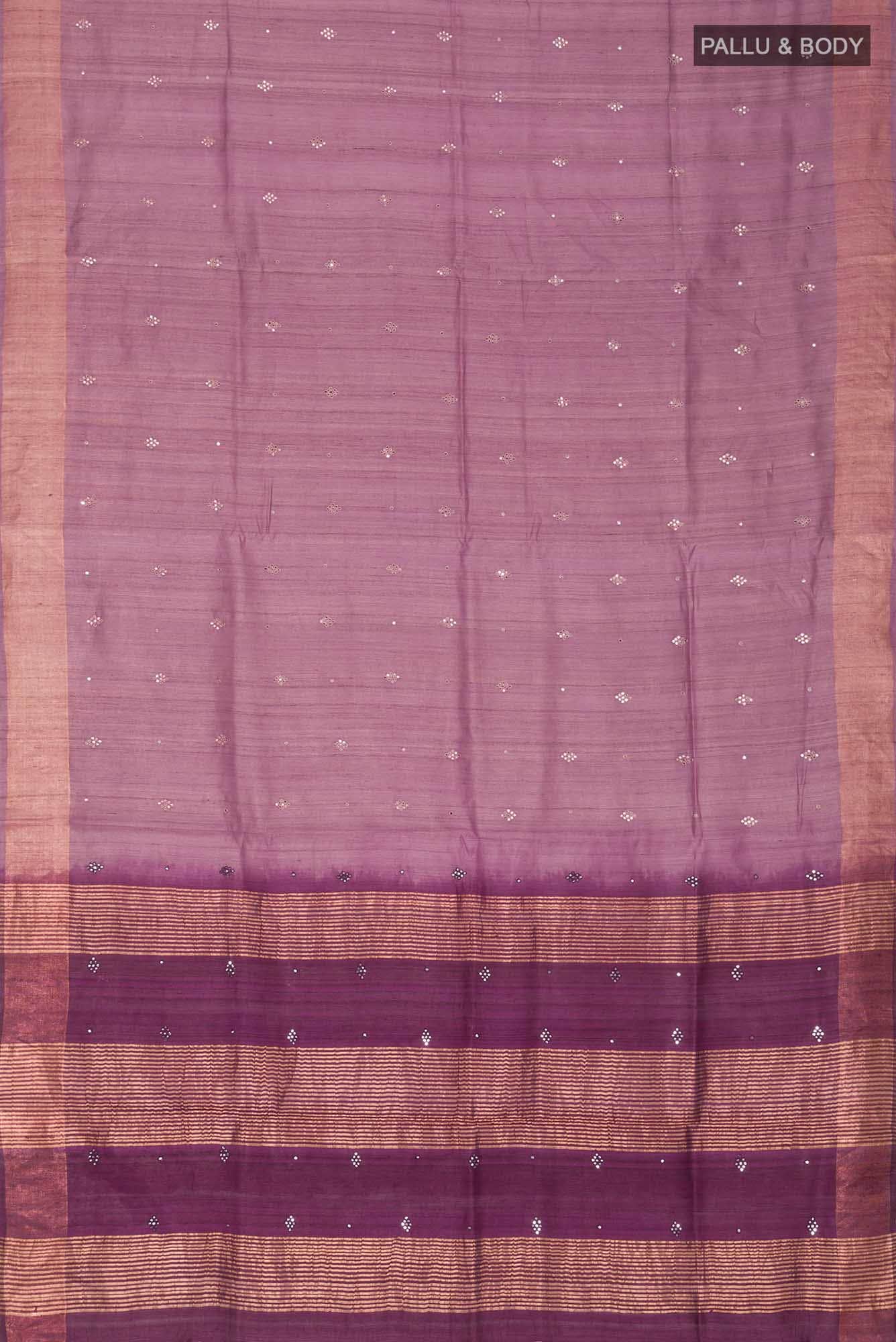 Lavender Bhagalpuri Tussar Silk Saree
