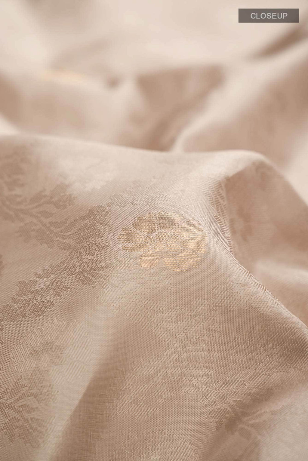 Beige Kanchipuram Silk Saree