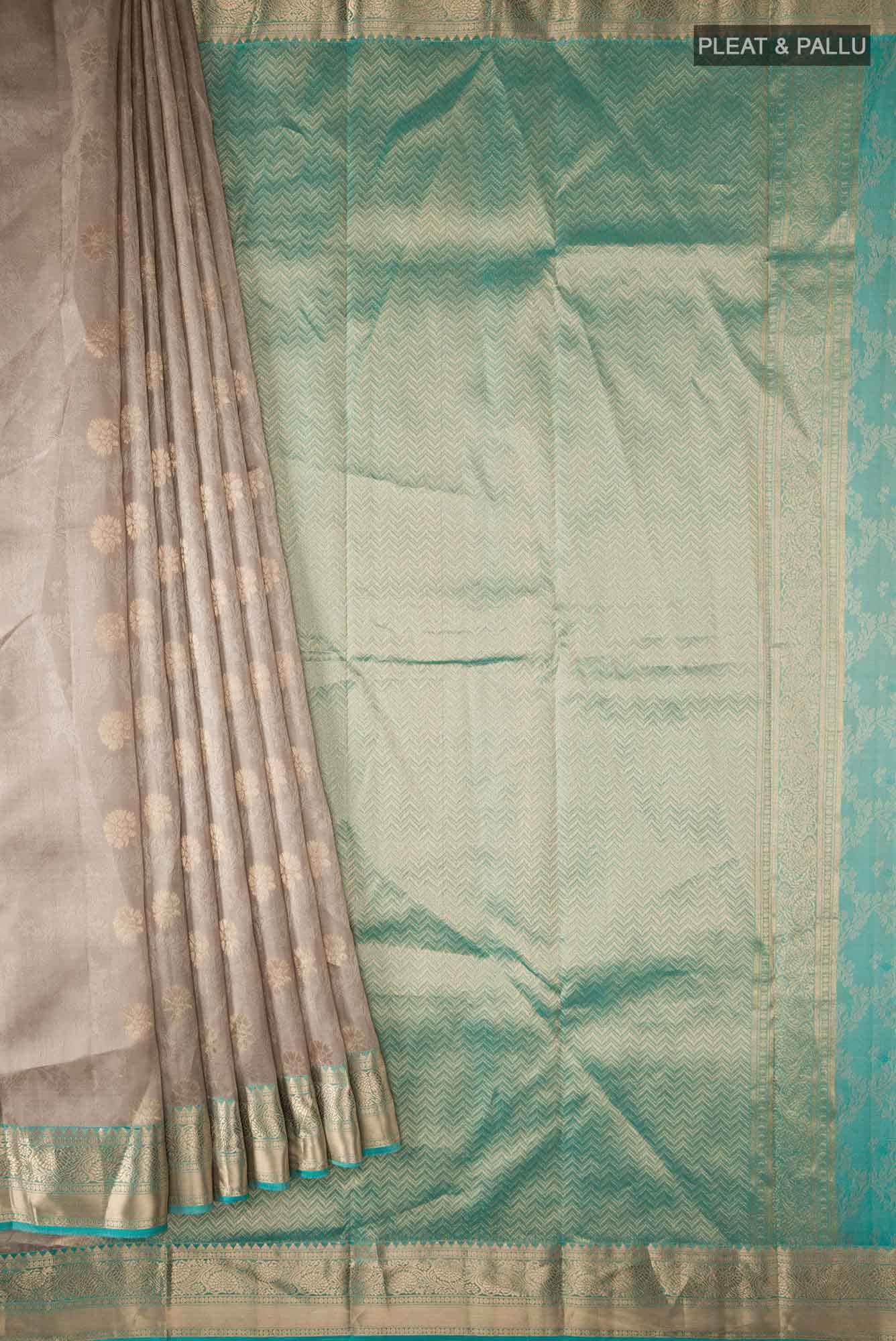 Beige Kanchipuram Silk Saree
