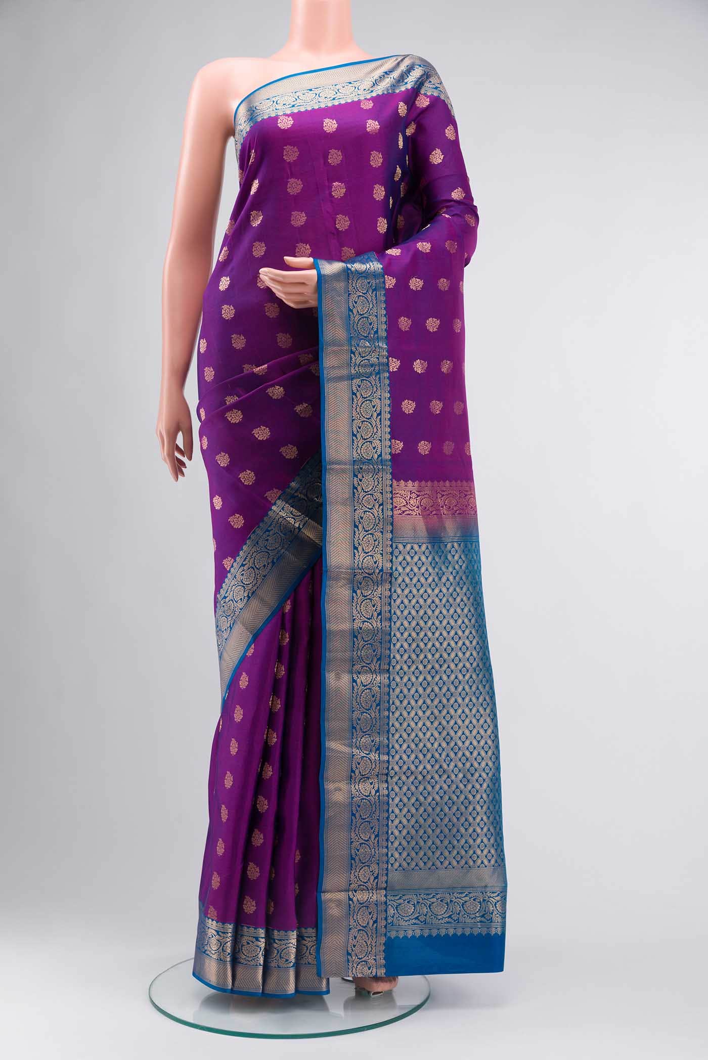 Purple Kanchipuram Silk Saree