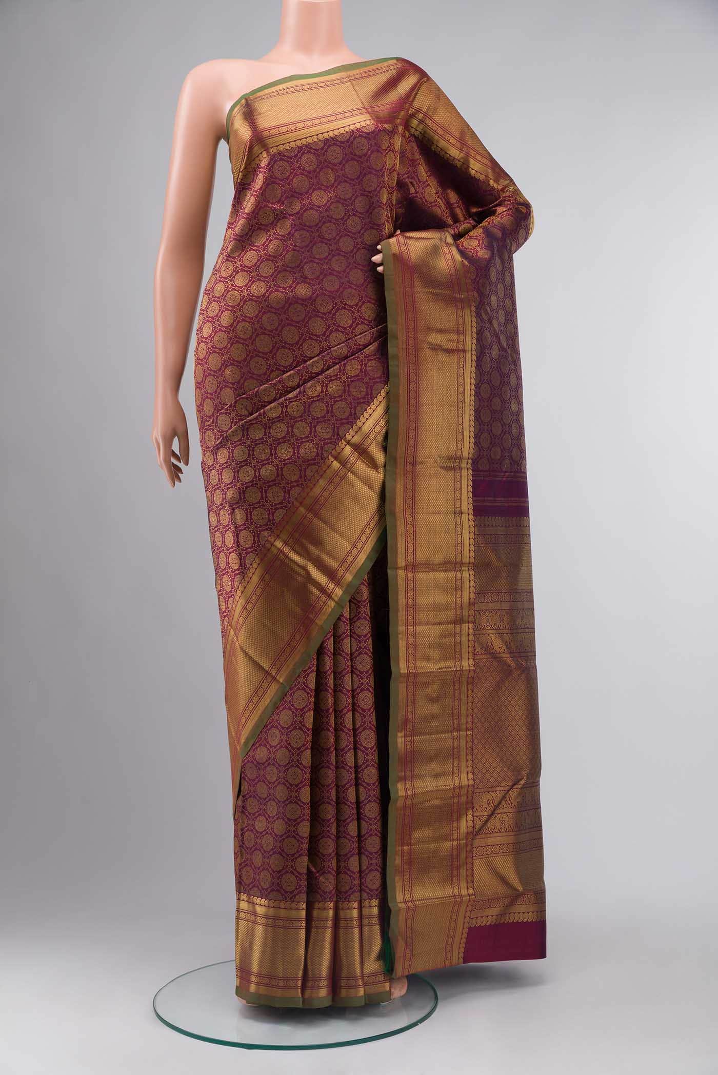 Pure Silk Pure Zari Maroon Kanchipuram Saree