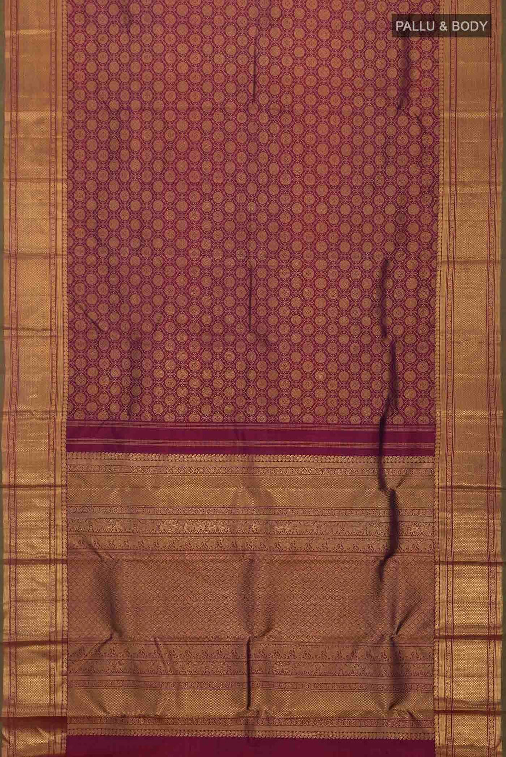 Pure Silk Pure Zari Maroon Kanchipuram Saree