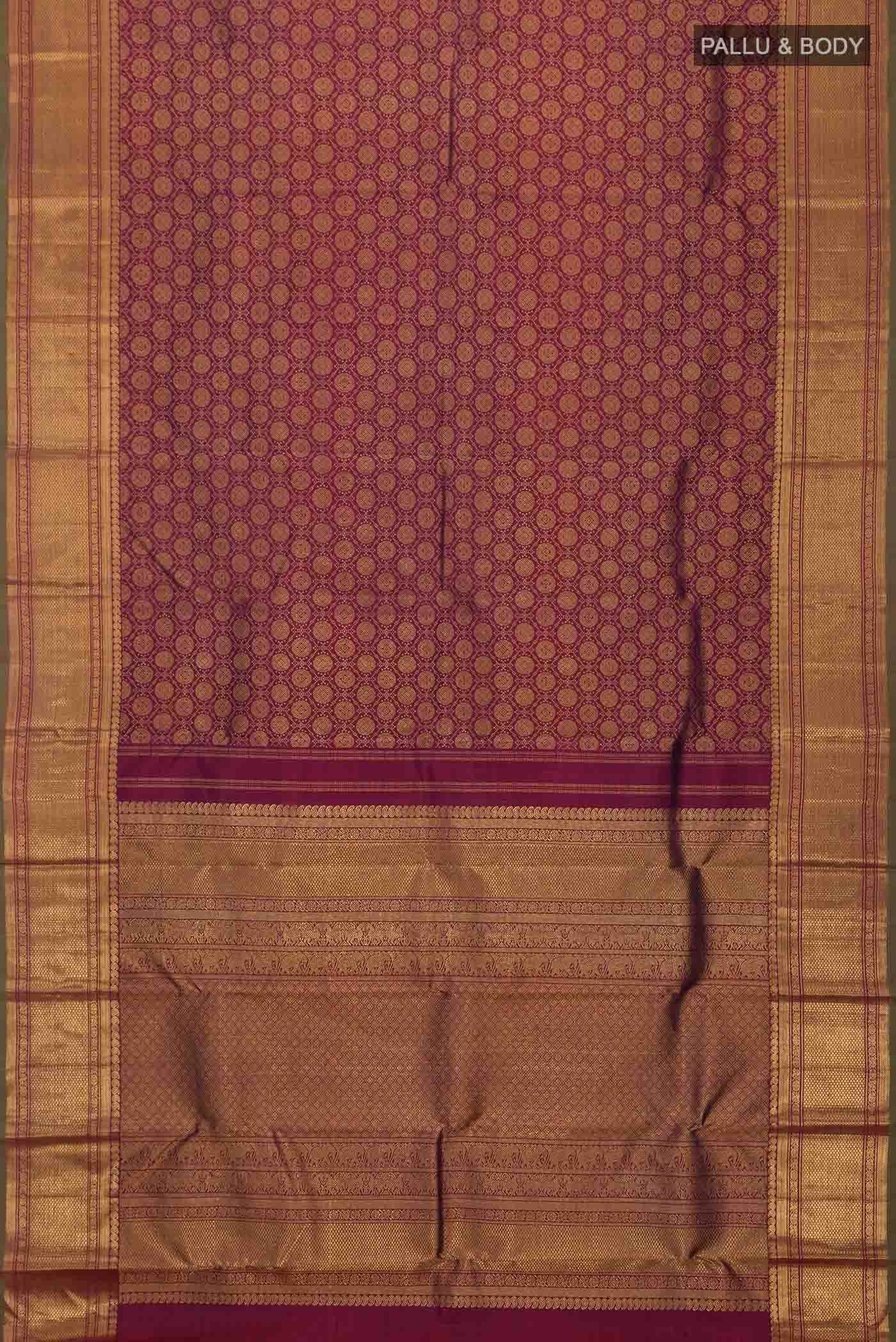 Pure Silk Pure Zari Maroon Kanchipuram Saree