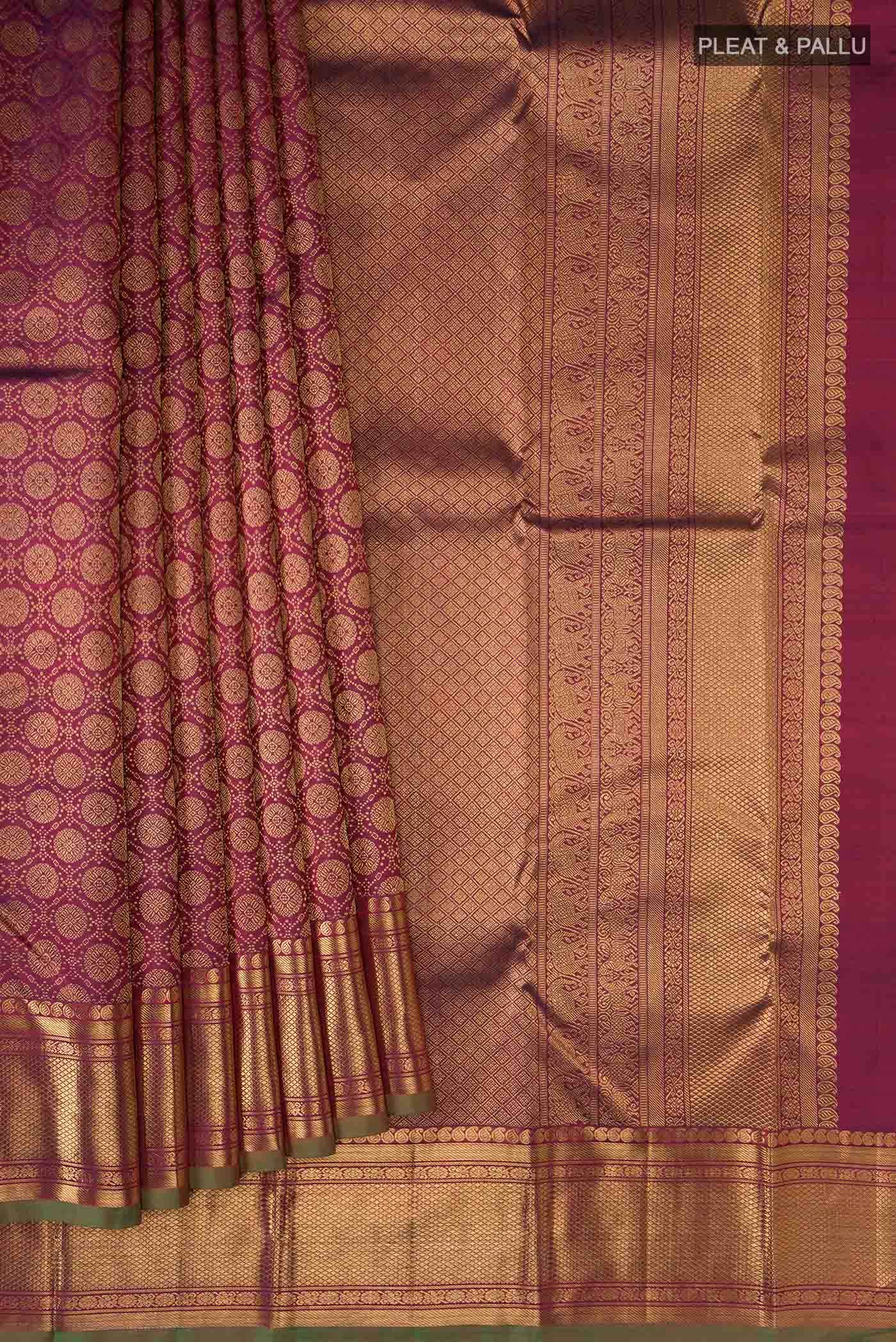 Pure Silk Pure Zari Maroon Kanchipuram Saree