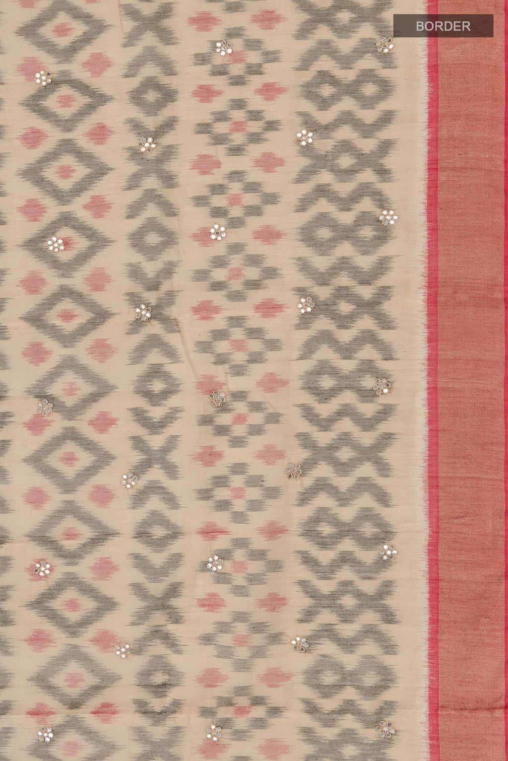Beige Silk Cotton Saree