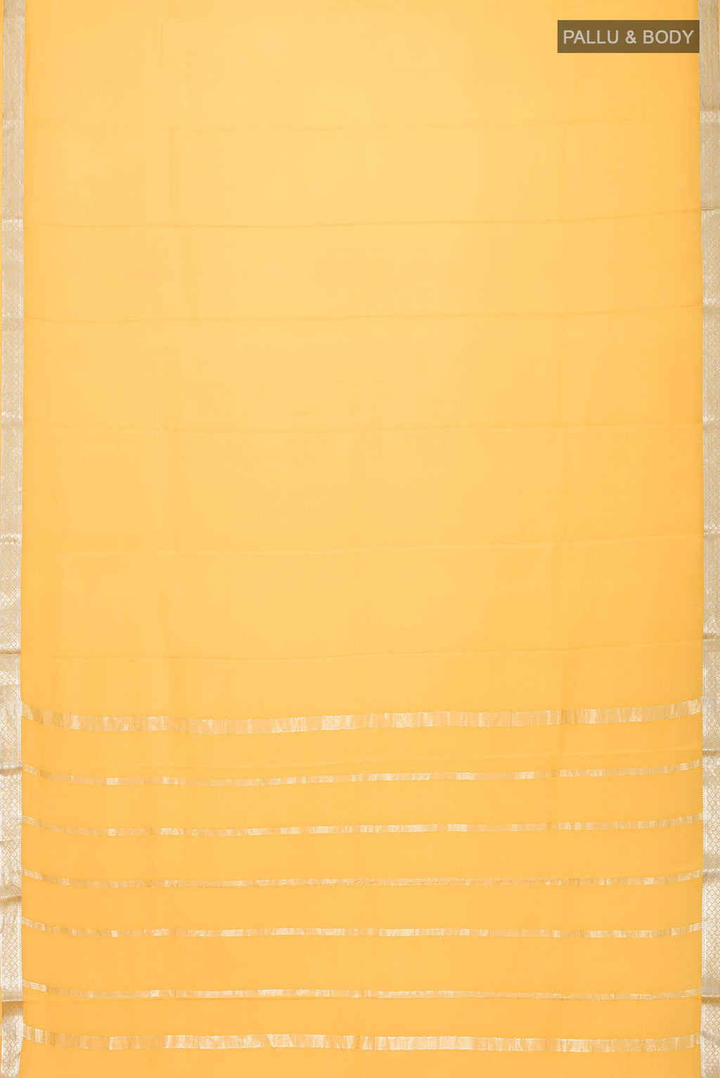 Yellow Mysore Crepe Saree