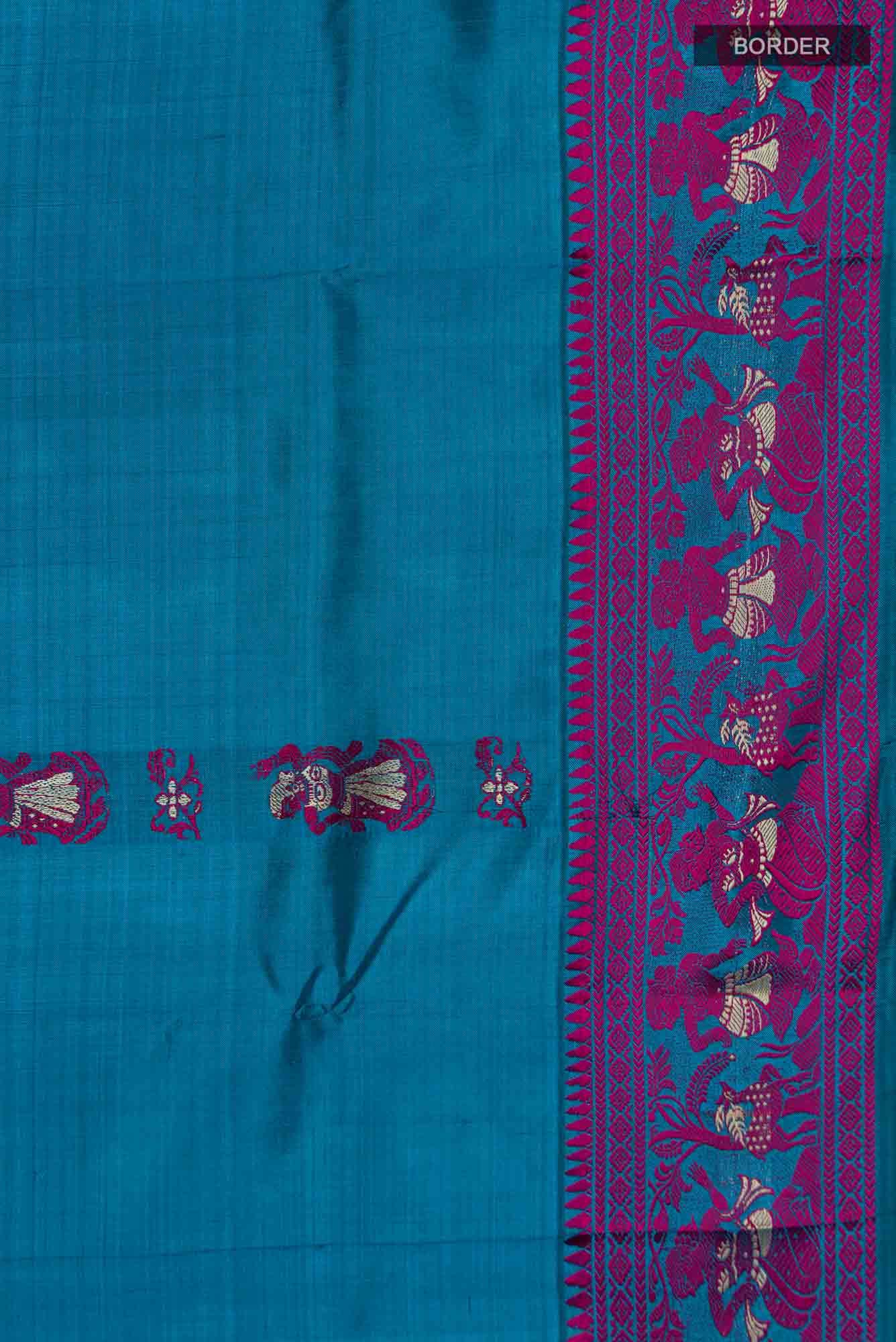 Blue Baluchari Silk Saree