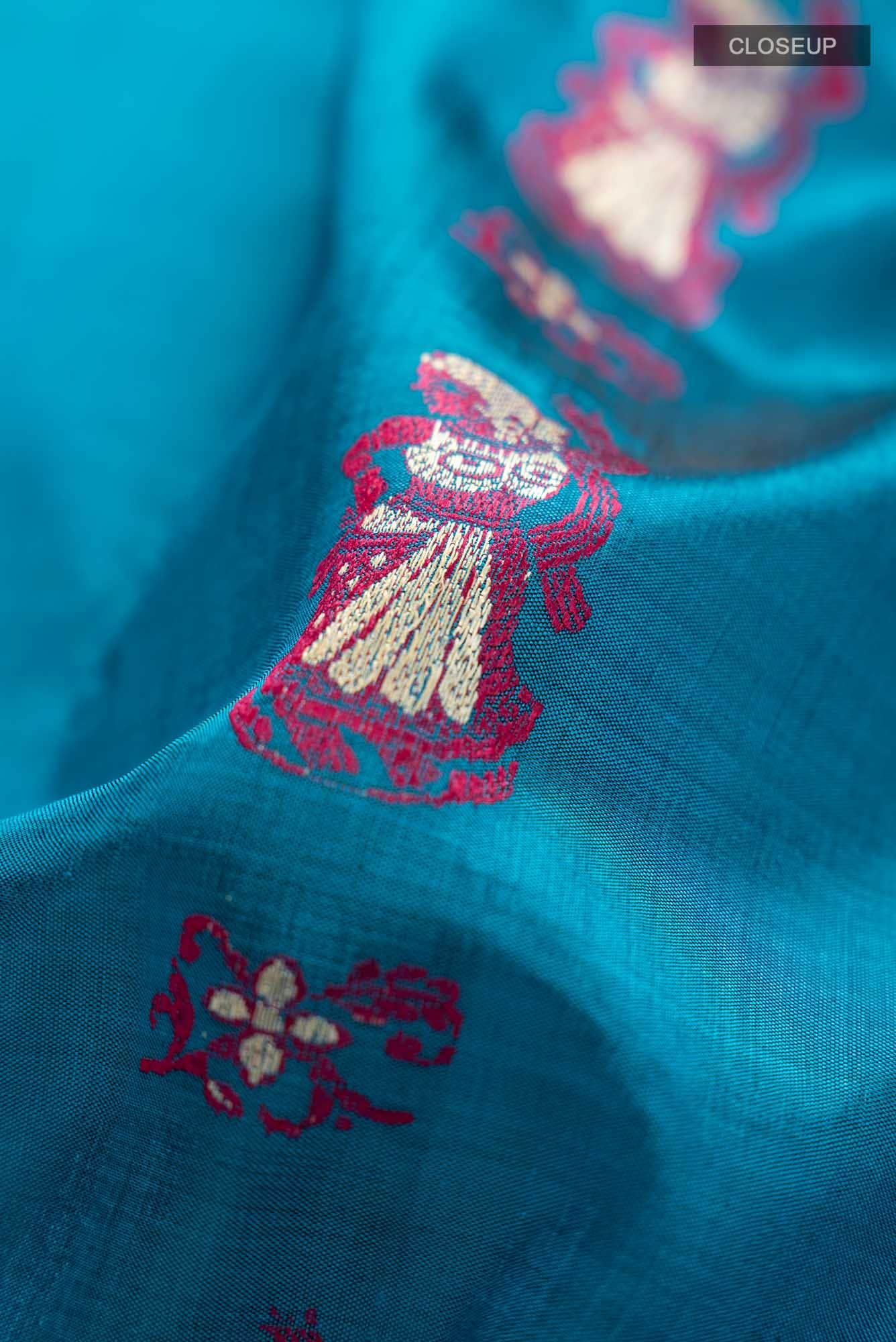 Blue Baluchari Silk Saree