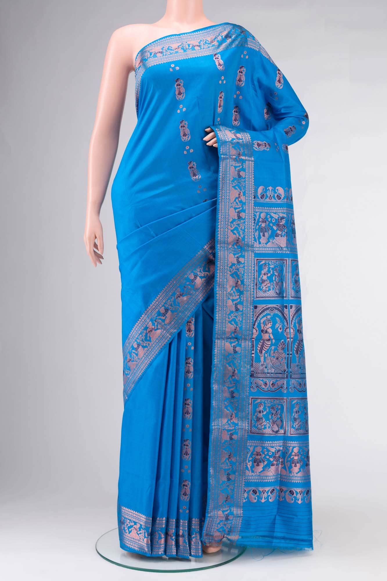 Blue Baluchari Silk Saree