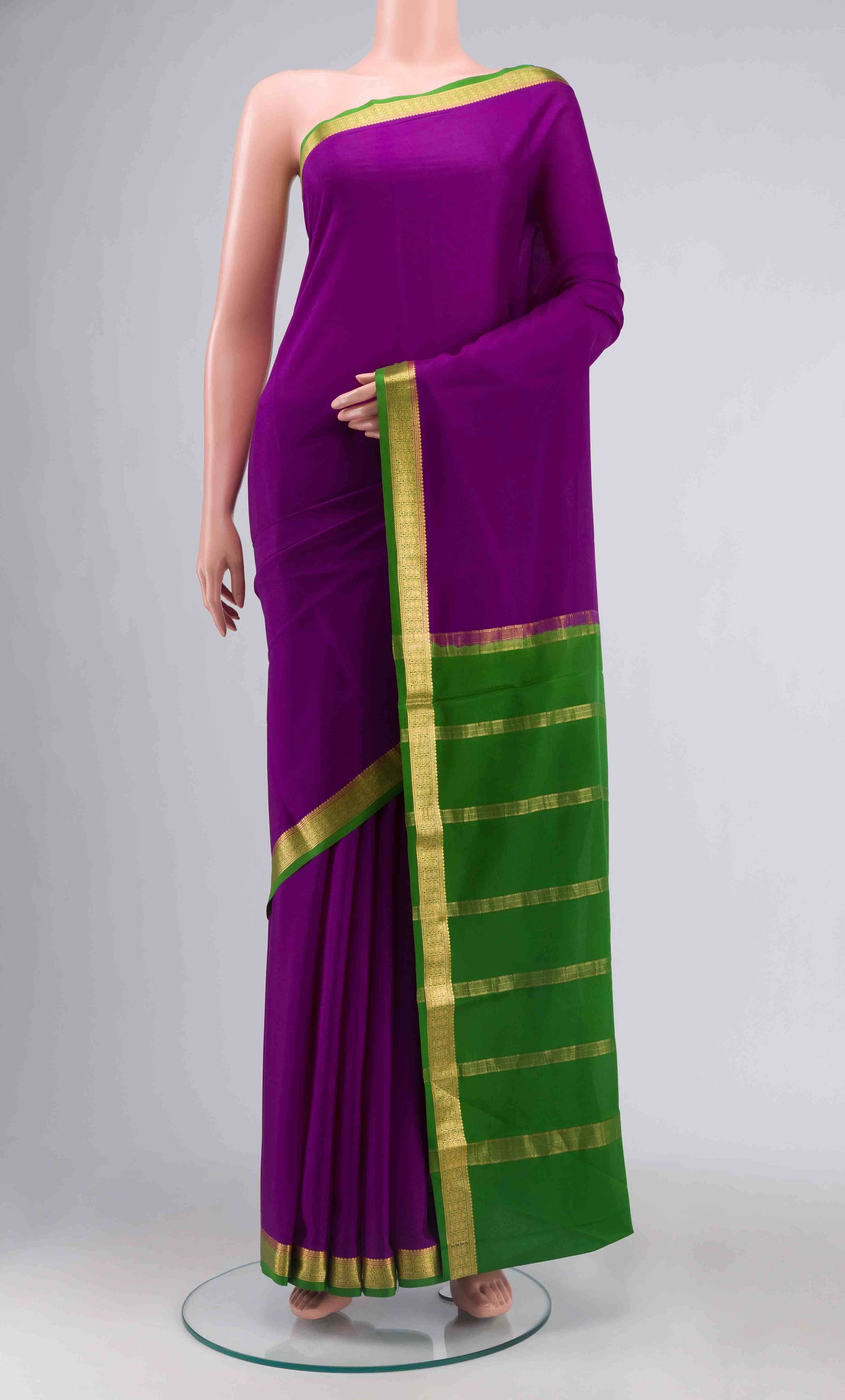 Violet Mysore Crepe Saree
