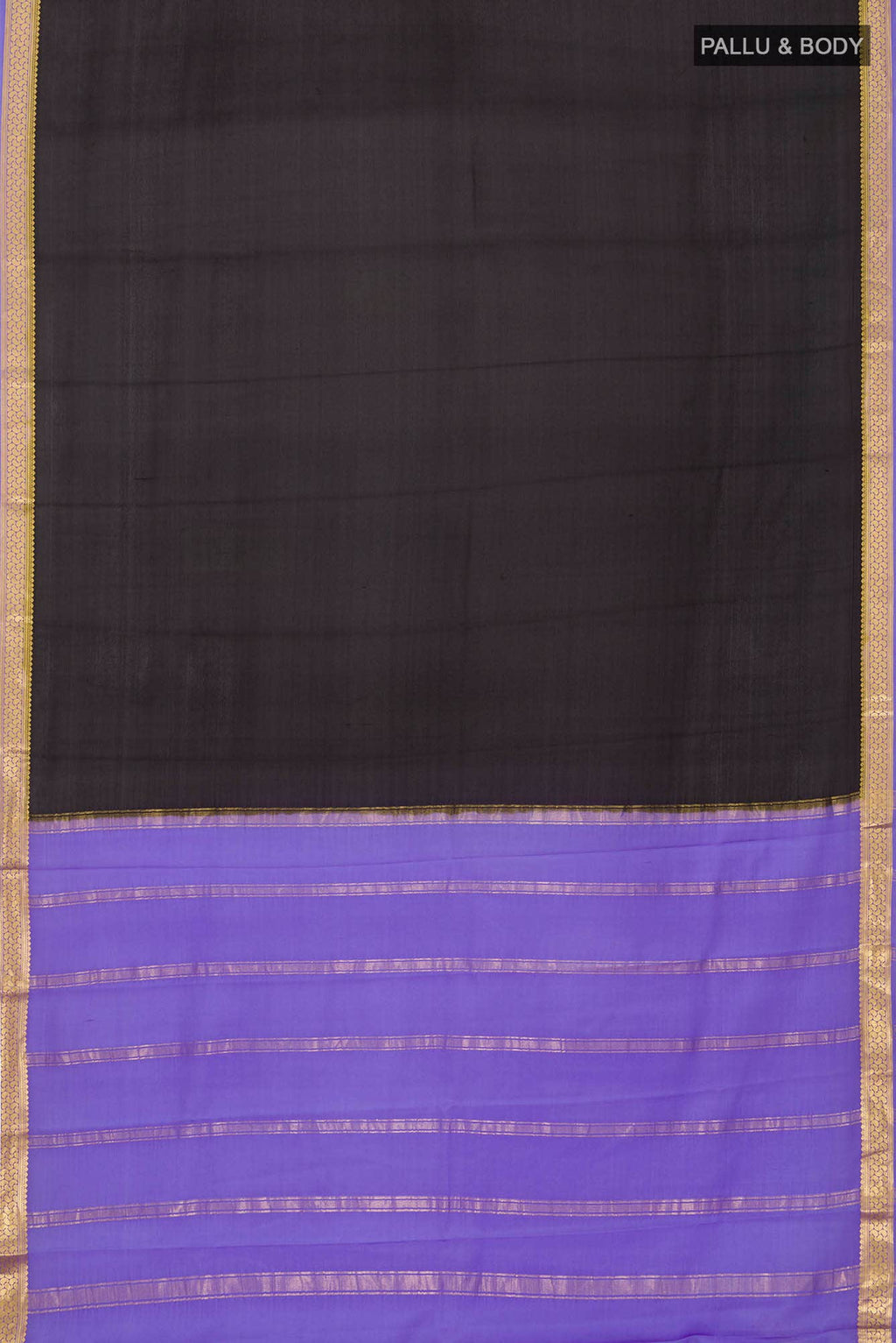 Black Mysore Crepe Saree