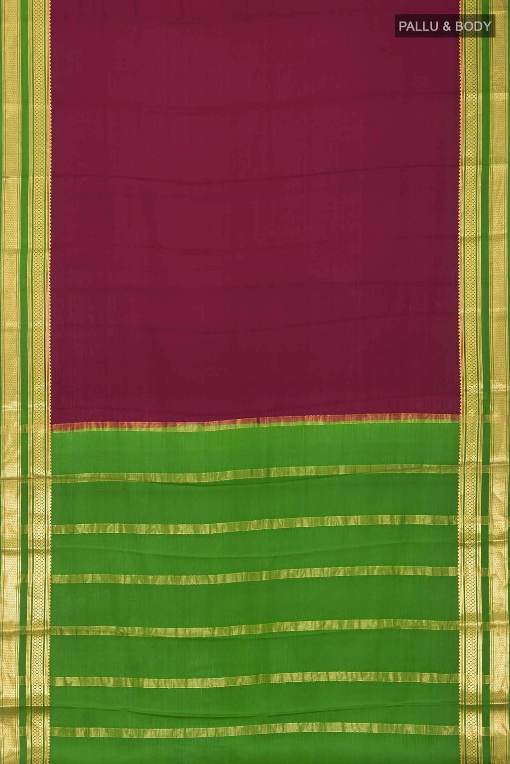 Maroon Mysore Crepe Saree