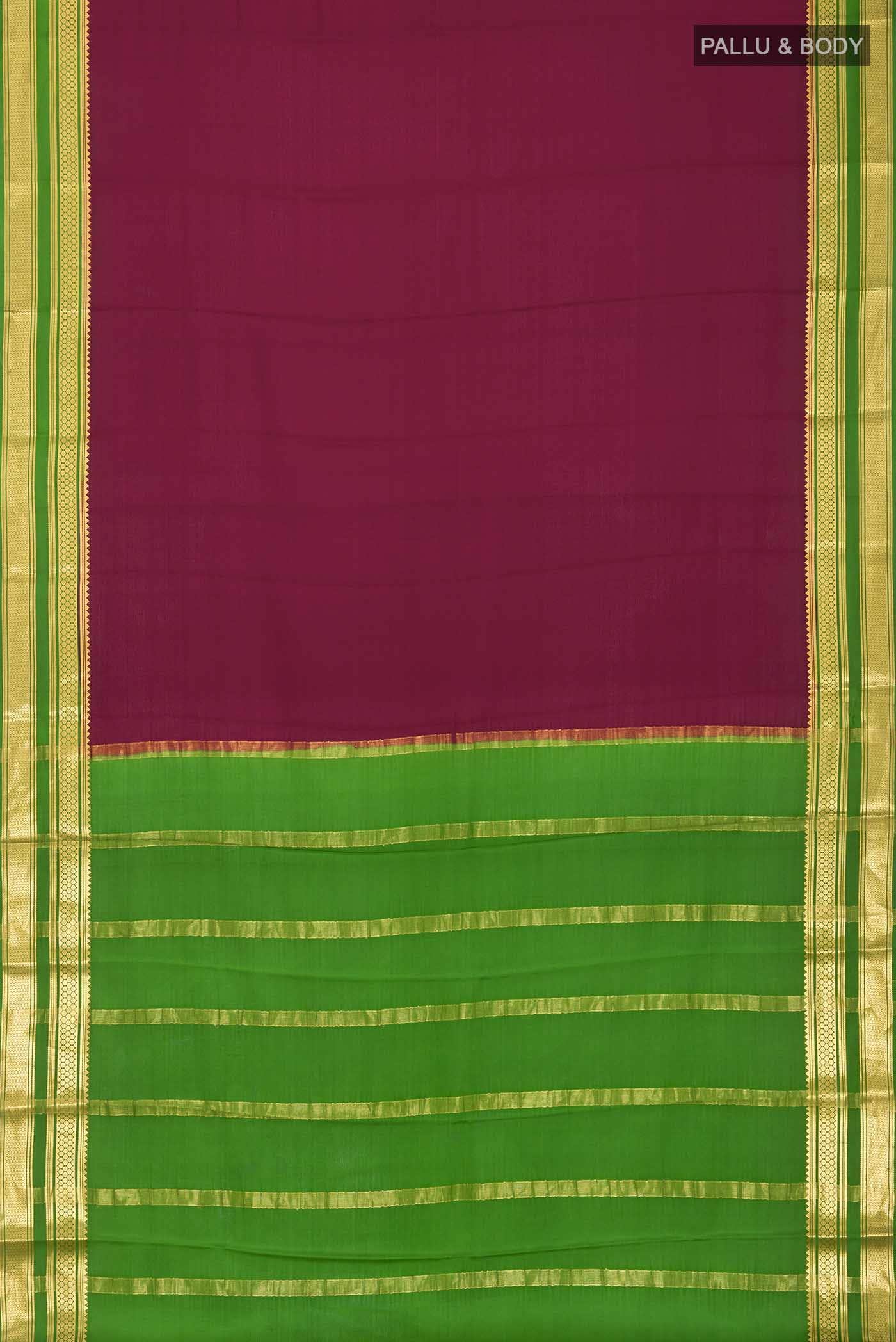 Maroon Mysore Crepe Saree