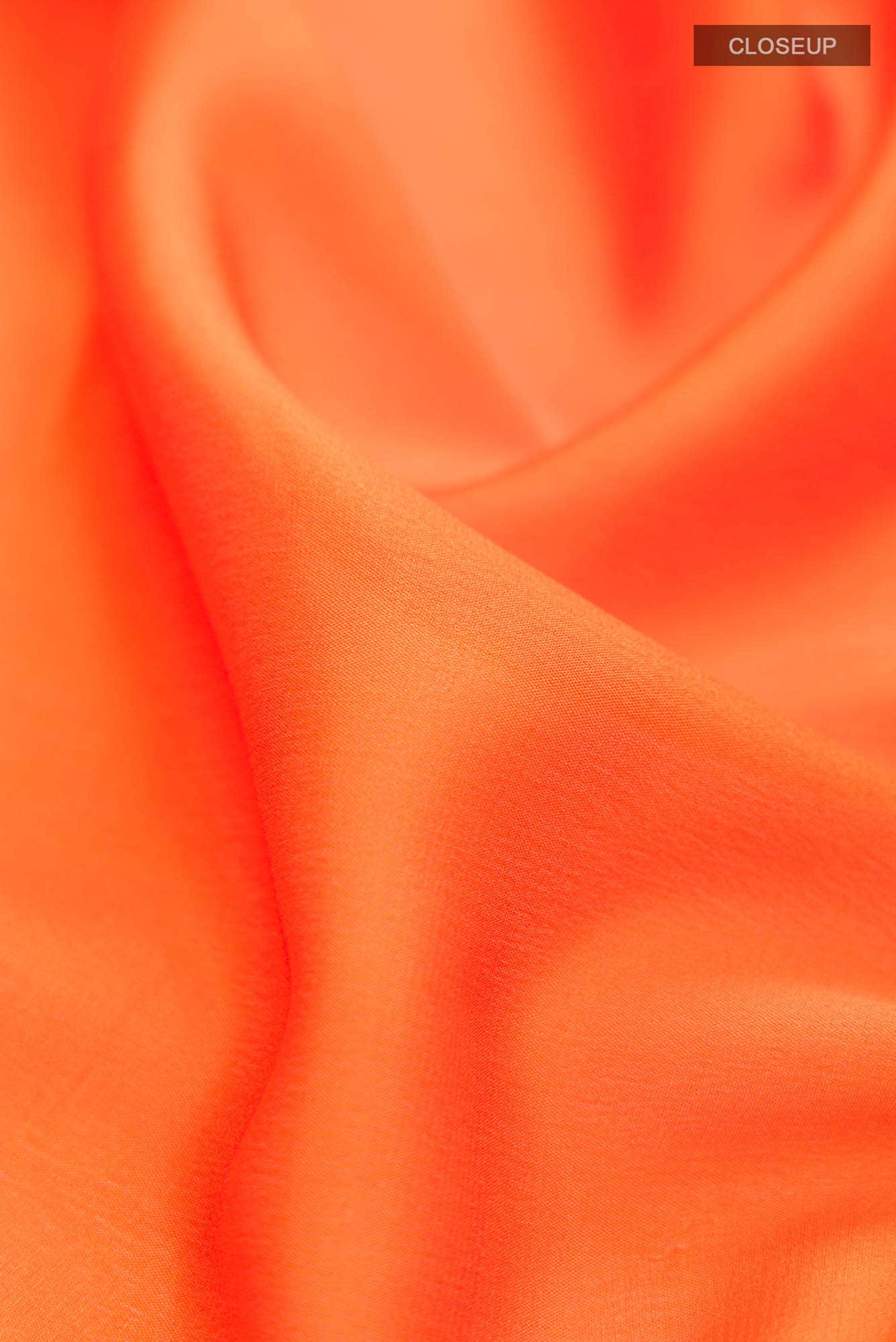Orange Mysore Crepe Saree