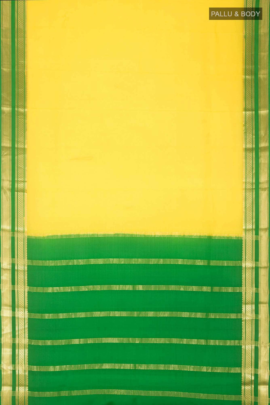 Yellow Mysore Crepe Saree