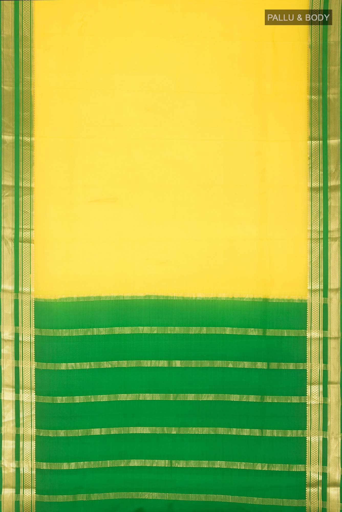 Yellow Mysore Crepe Saree