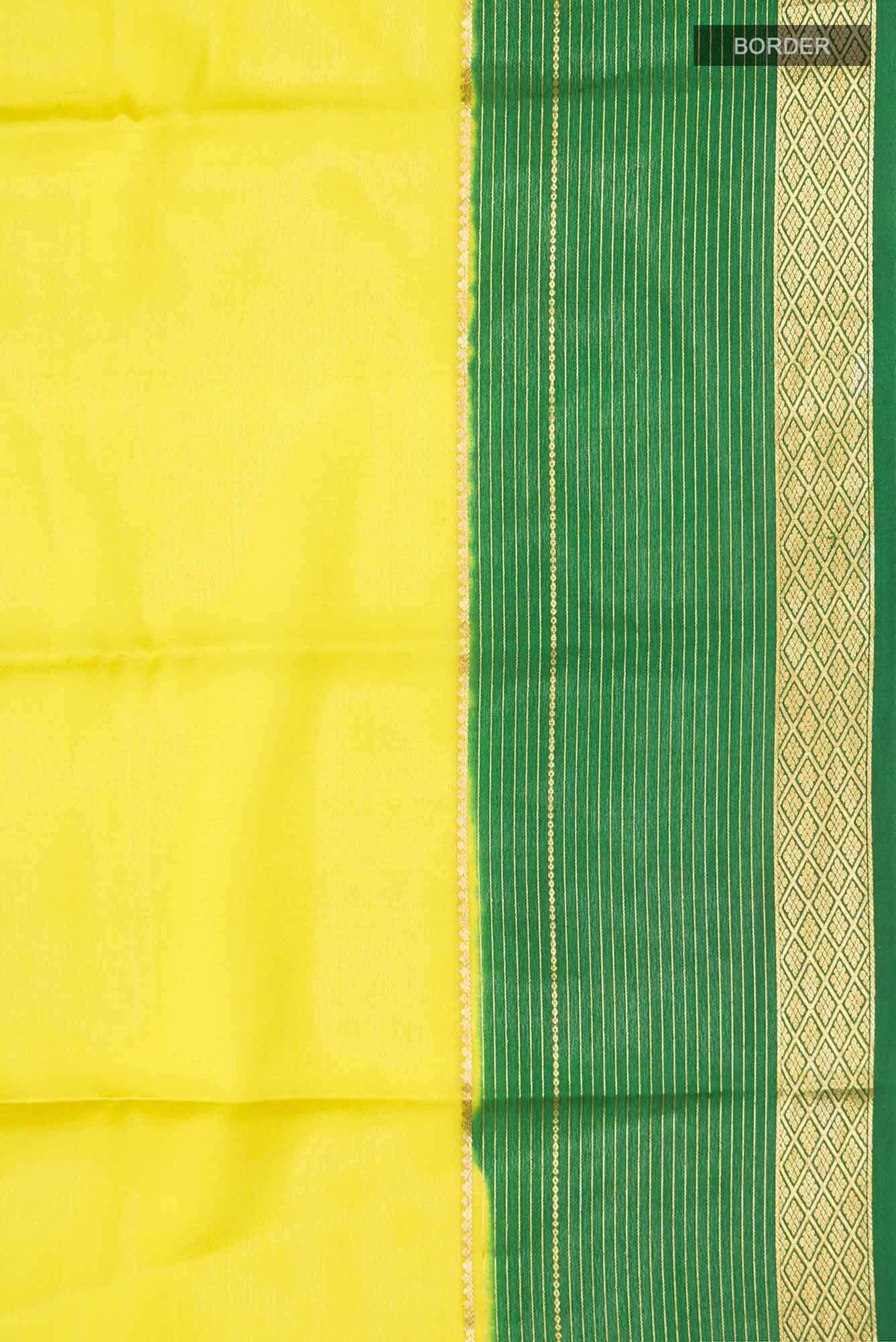 Green Mysore Crepe Saree