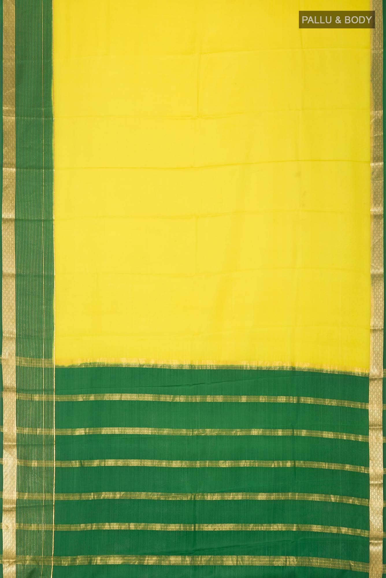 Green Mysore Crepe Saree
