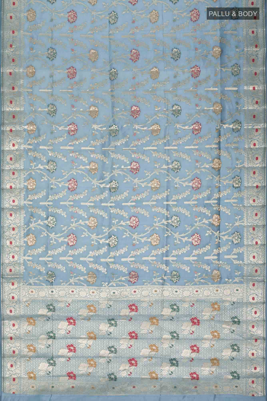 Blue Banarasi Raw Silk Saree