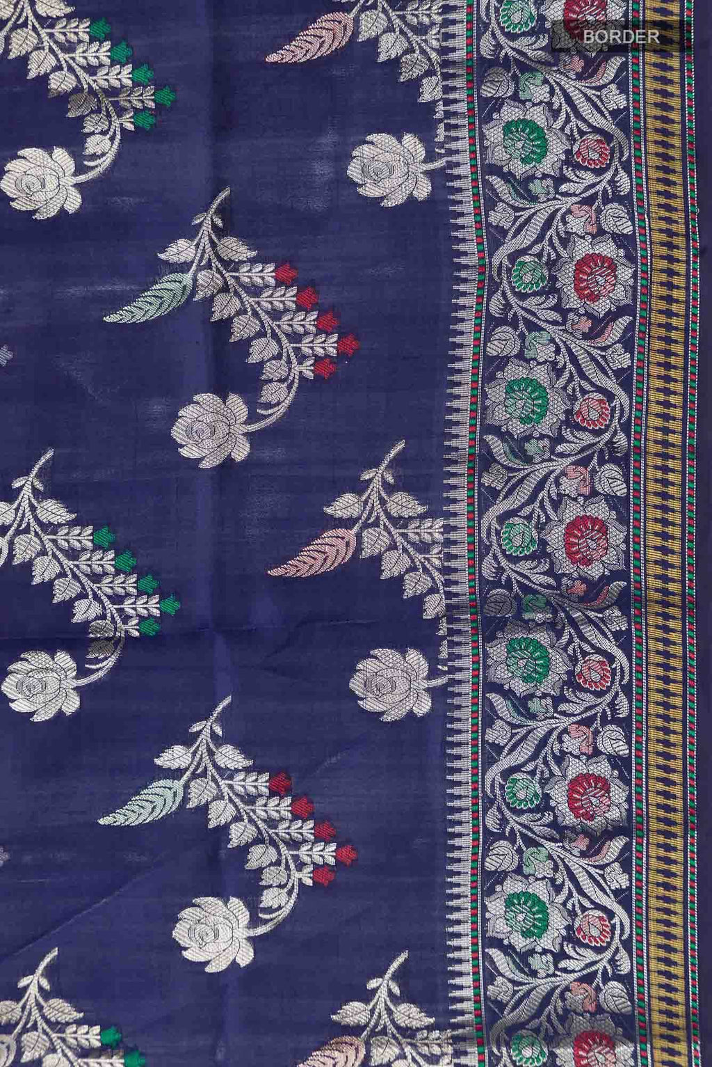 Blue Banarasi Raw Silk Saree