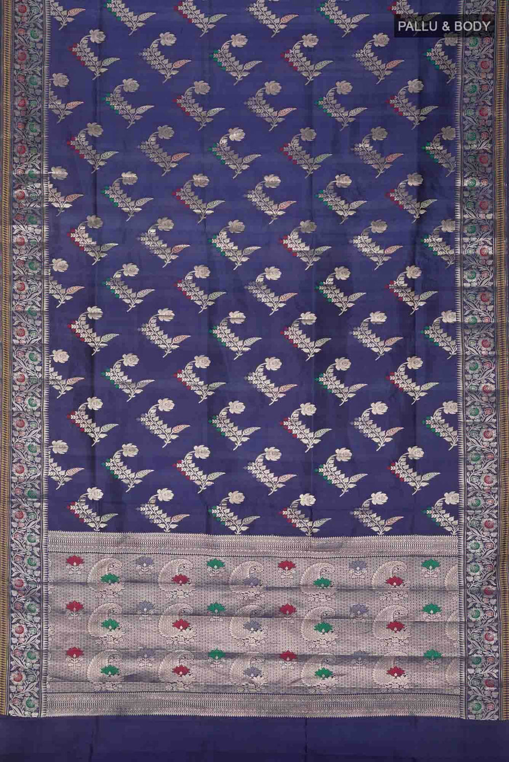 Blue Banarasi Raw Silk Saree