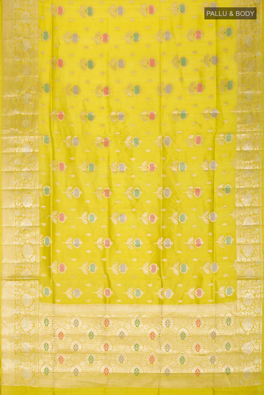 Green Banarasi Raw Silk Saree