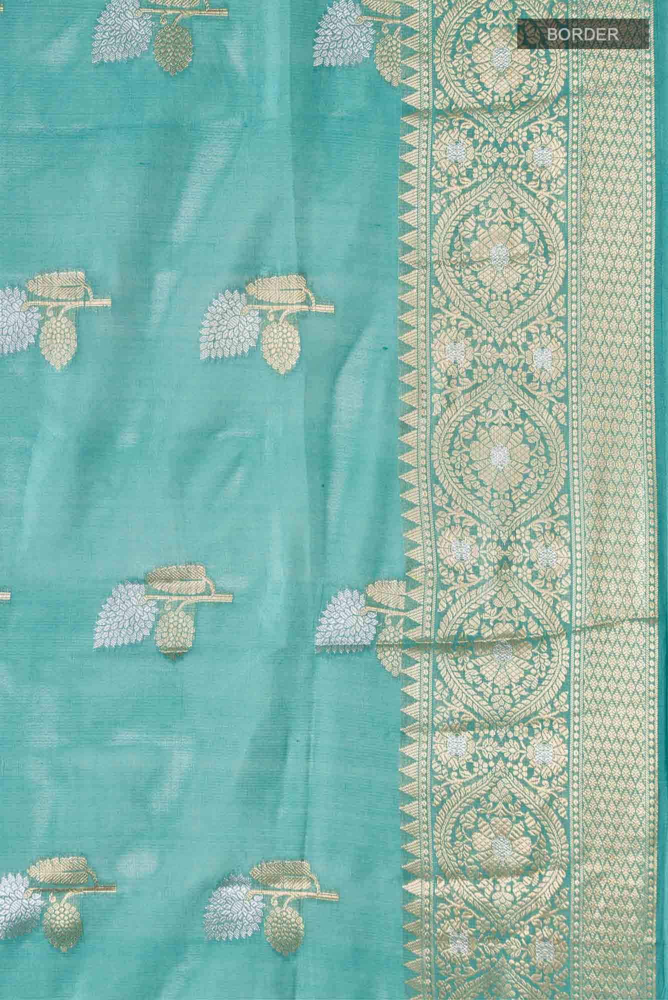 Green Banarasi Raw Silk Saree