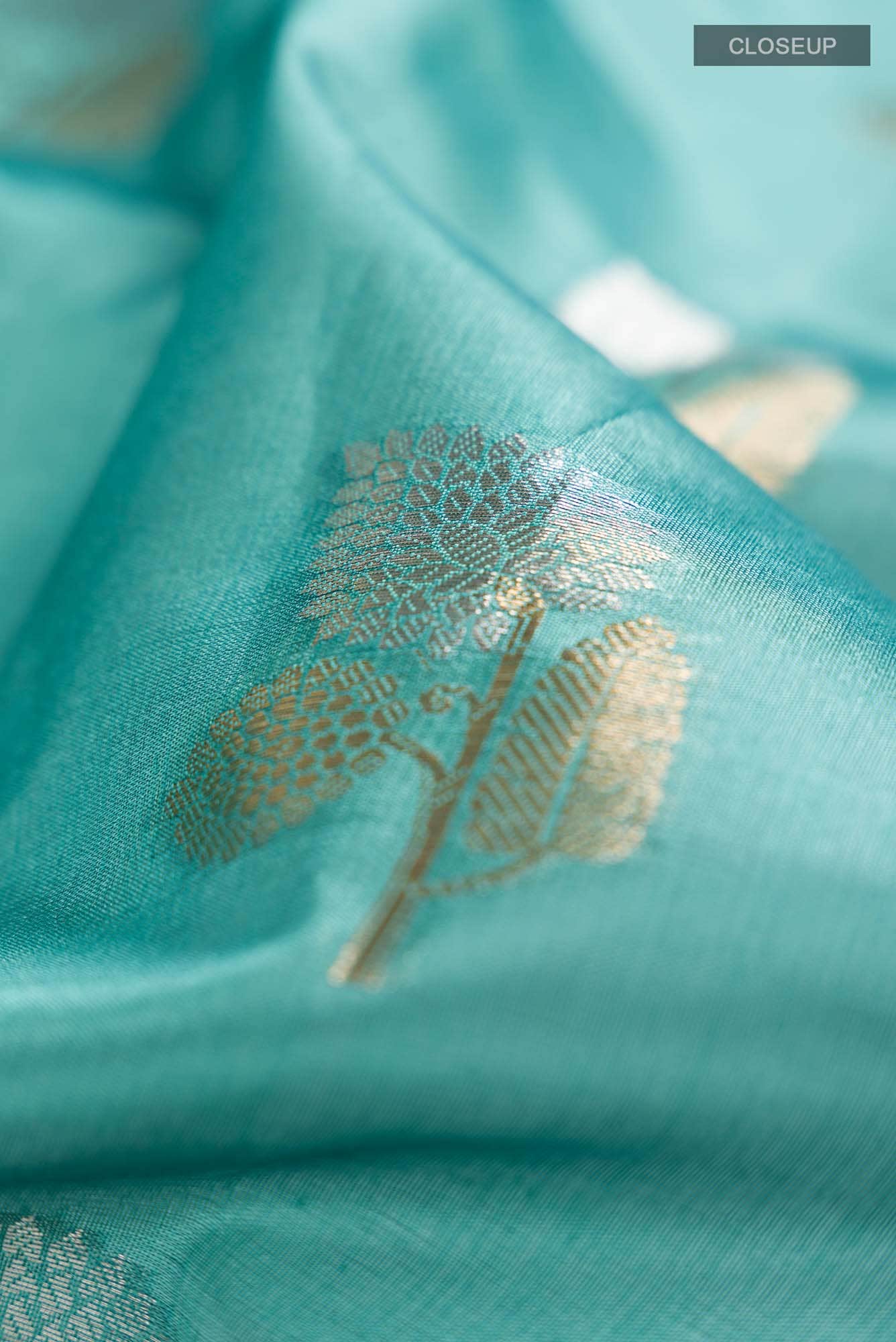 Green Banarasi Raw Silk Saree