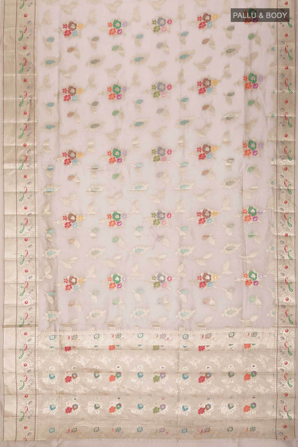 Dark Beige Banarasi Raw Silk Saree