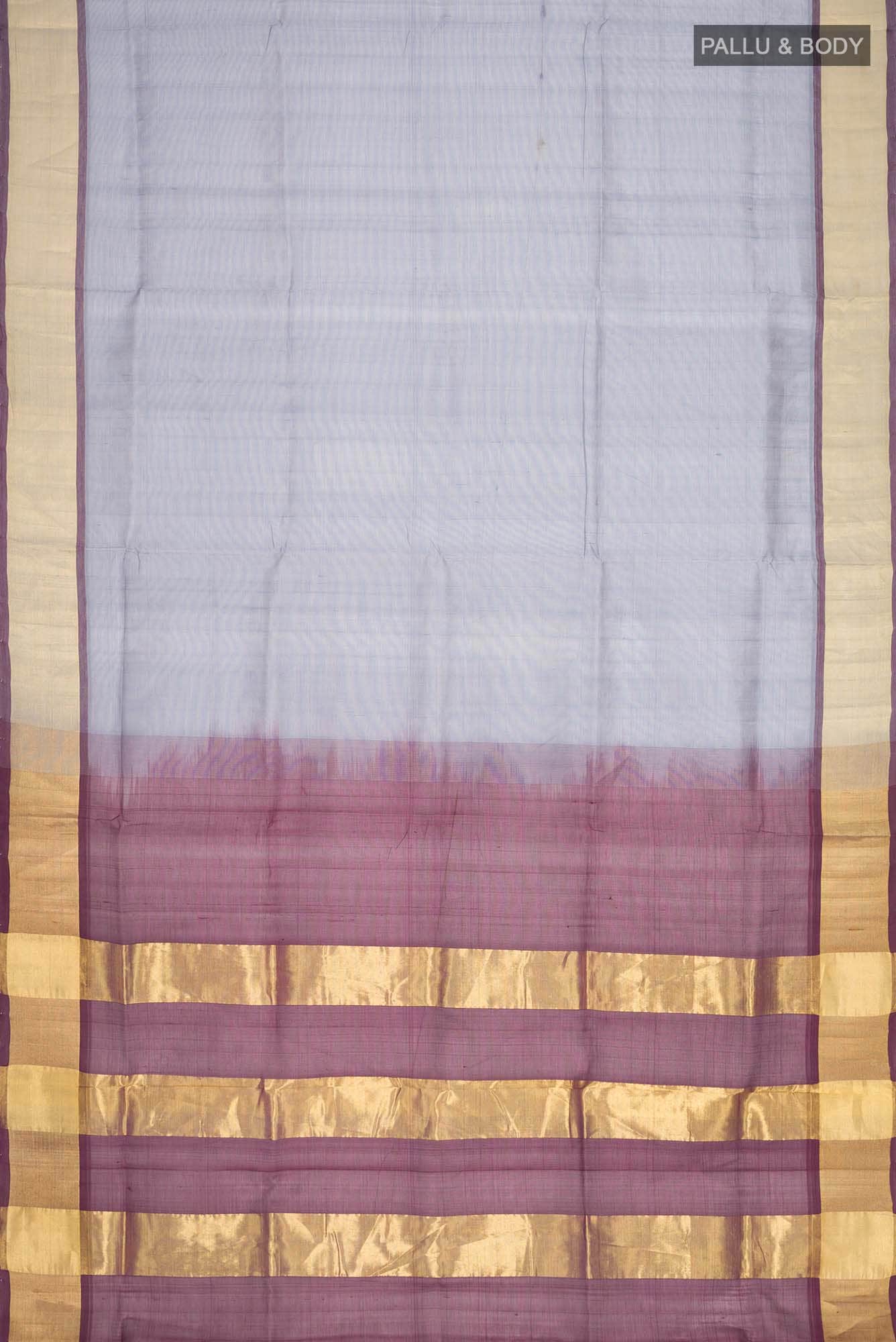 Blue Grey Silk Cotton Saree