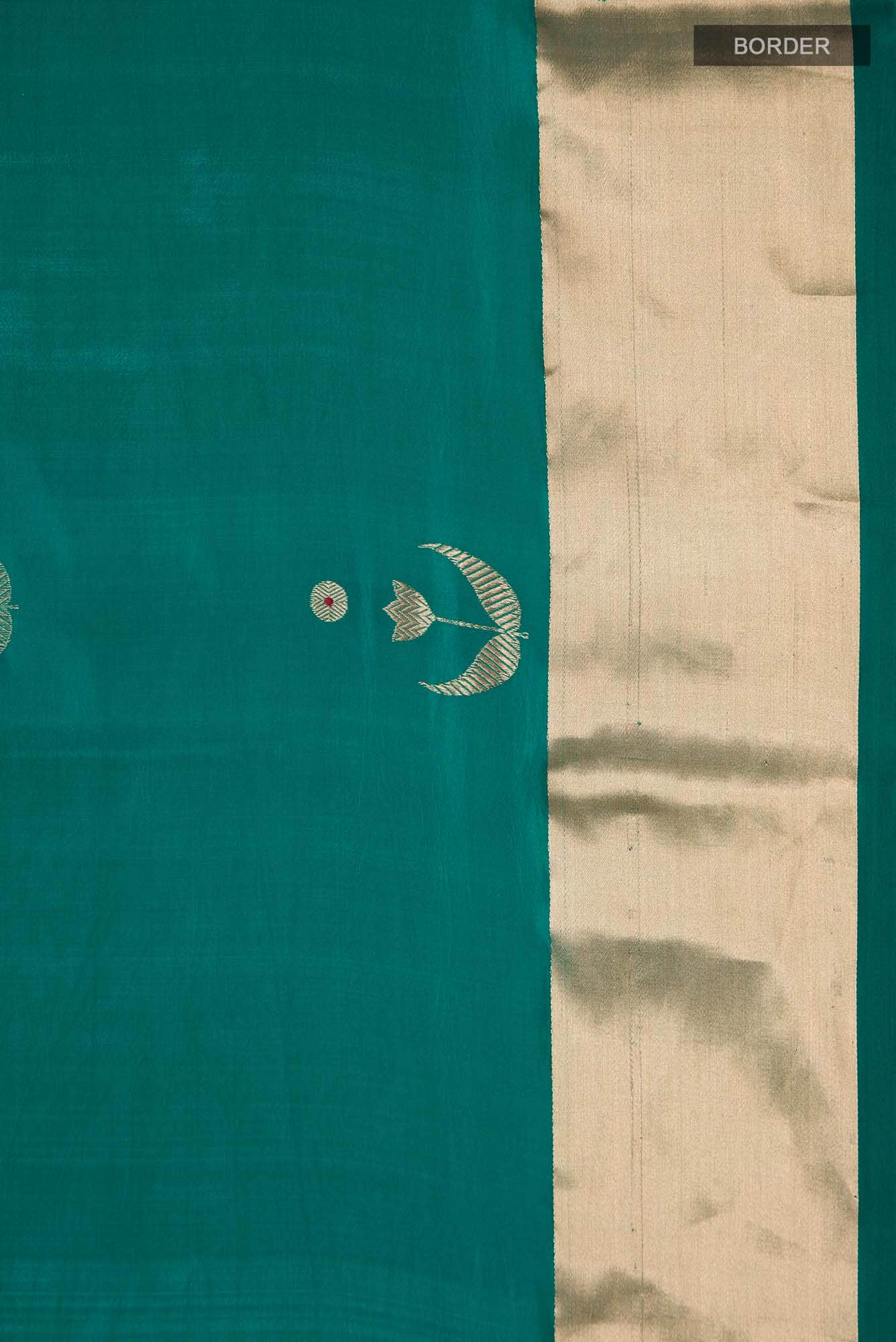 Teal Banarasi Katan Silk Saree
