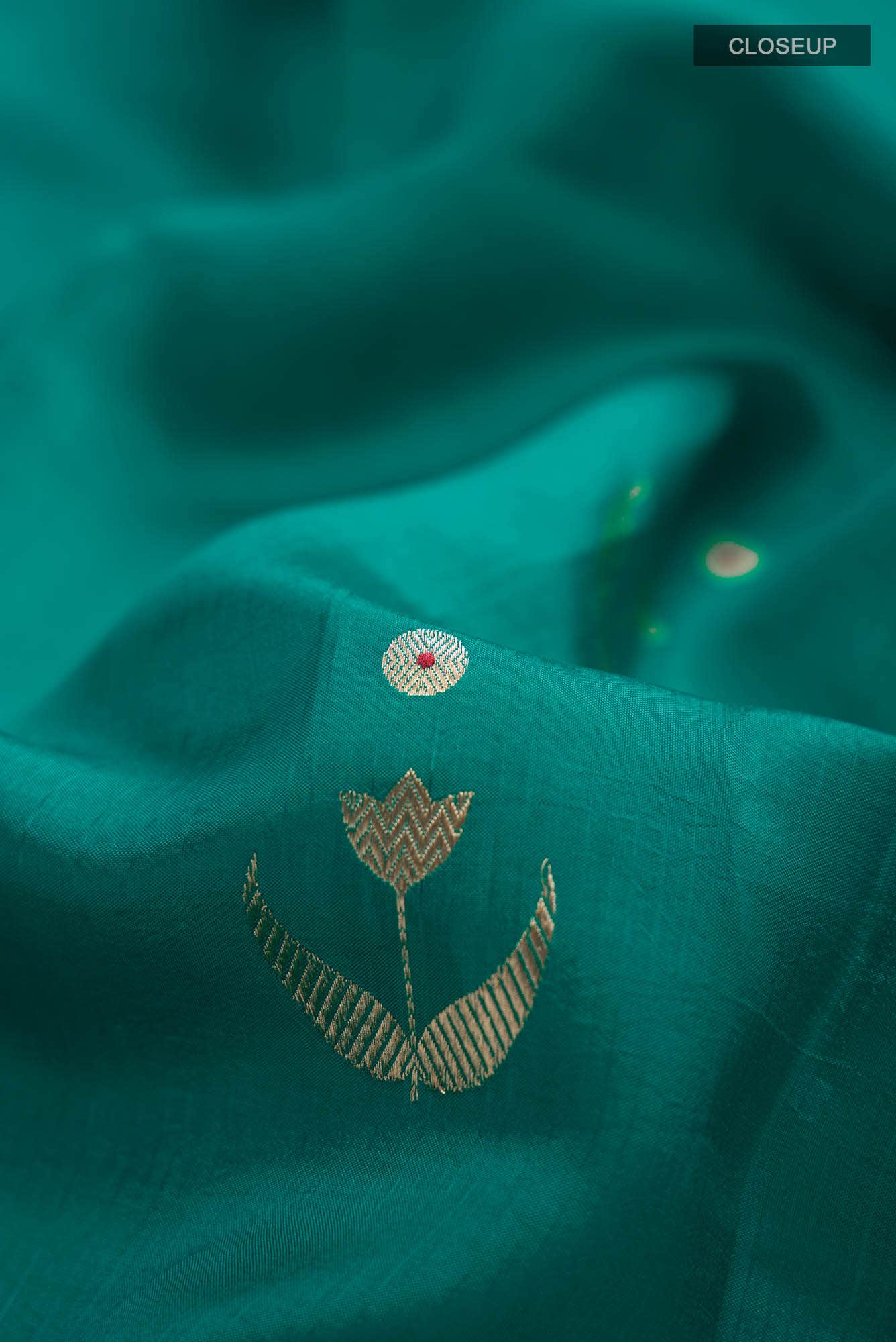 Teal Banarasi Katan Silk Saree