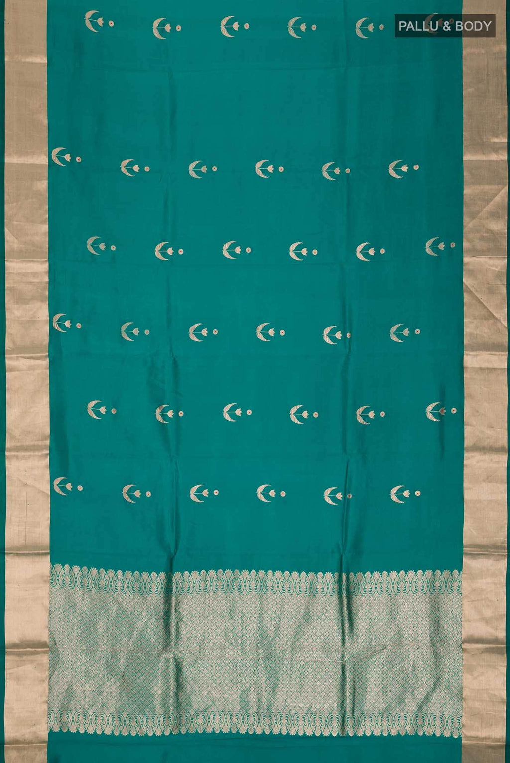 Teal Banarasi Katan Silk Saree